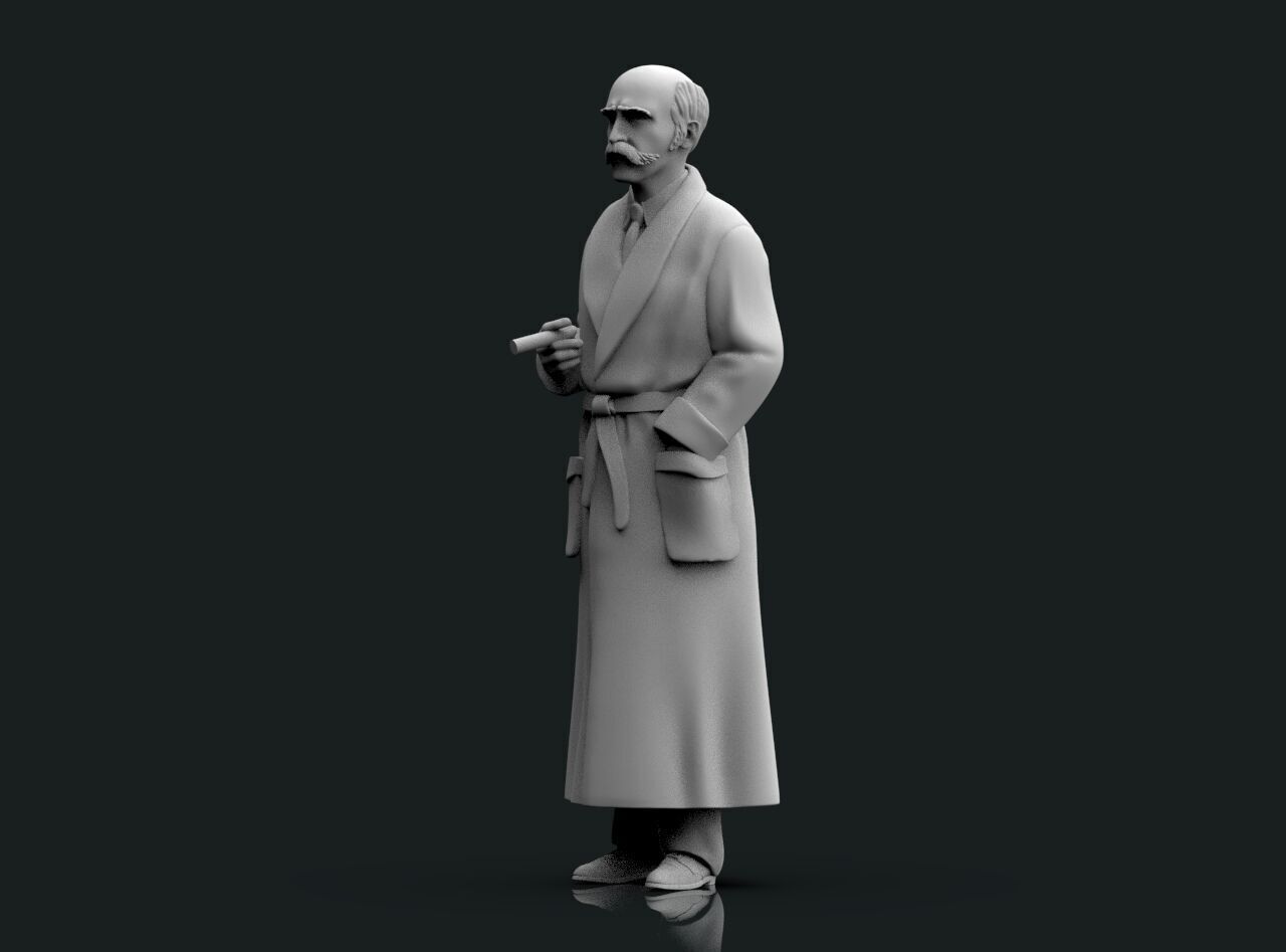 Man in a dressing gown 3D print model_15