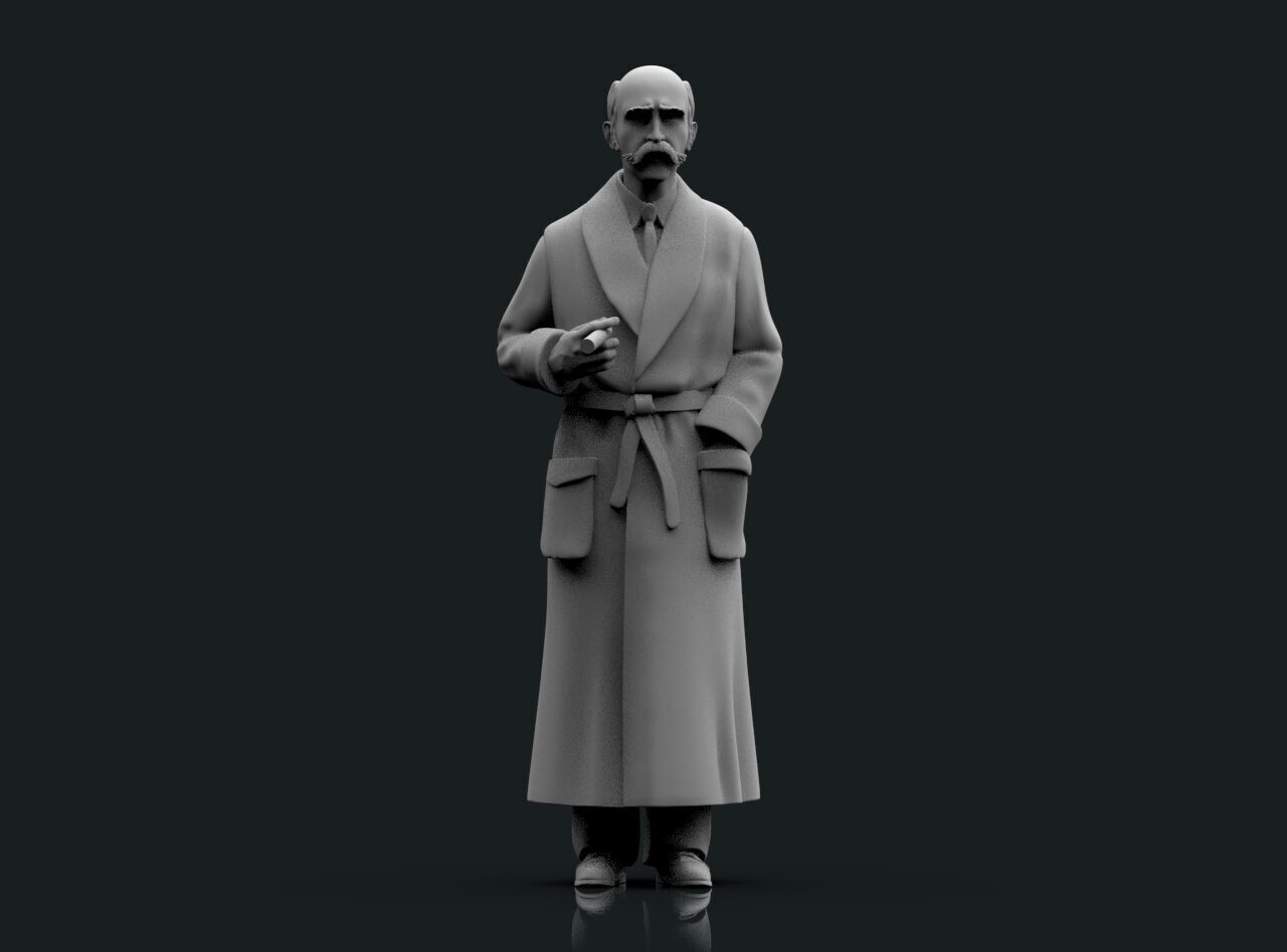 Man in a dressing gown 3D print model_29