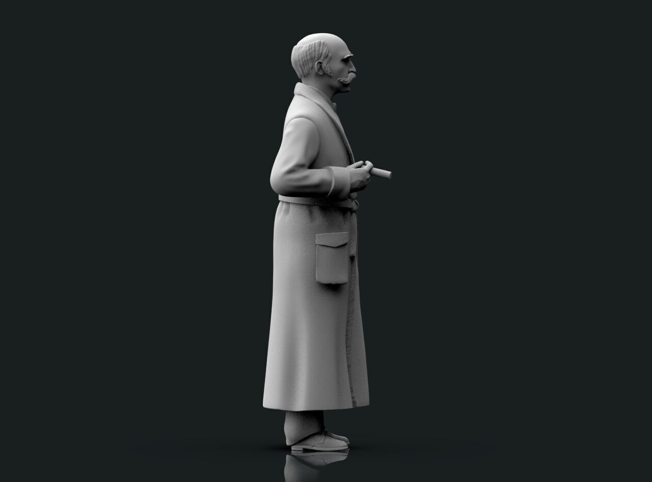 Man in a dressing gown 3D print model_26
