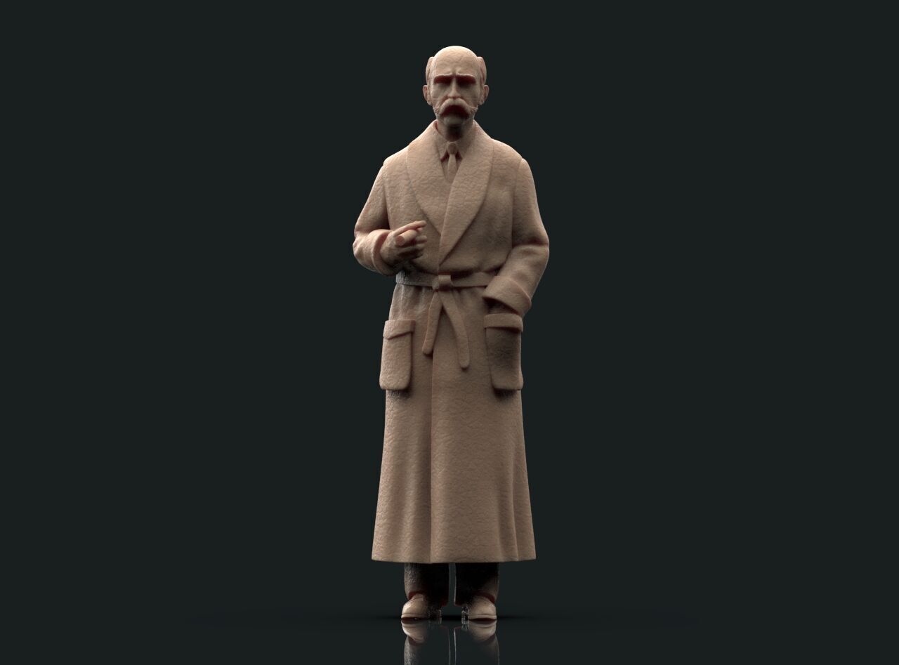 Man in a dressing gown 3D print model_6