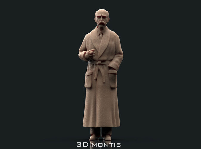Man in a dressing gown 3D print model