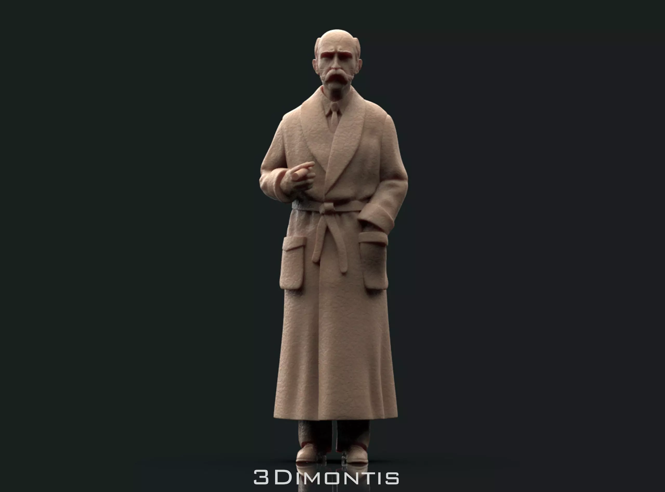 Man in a dressing gown 3D print model_0