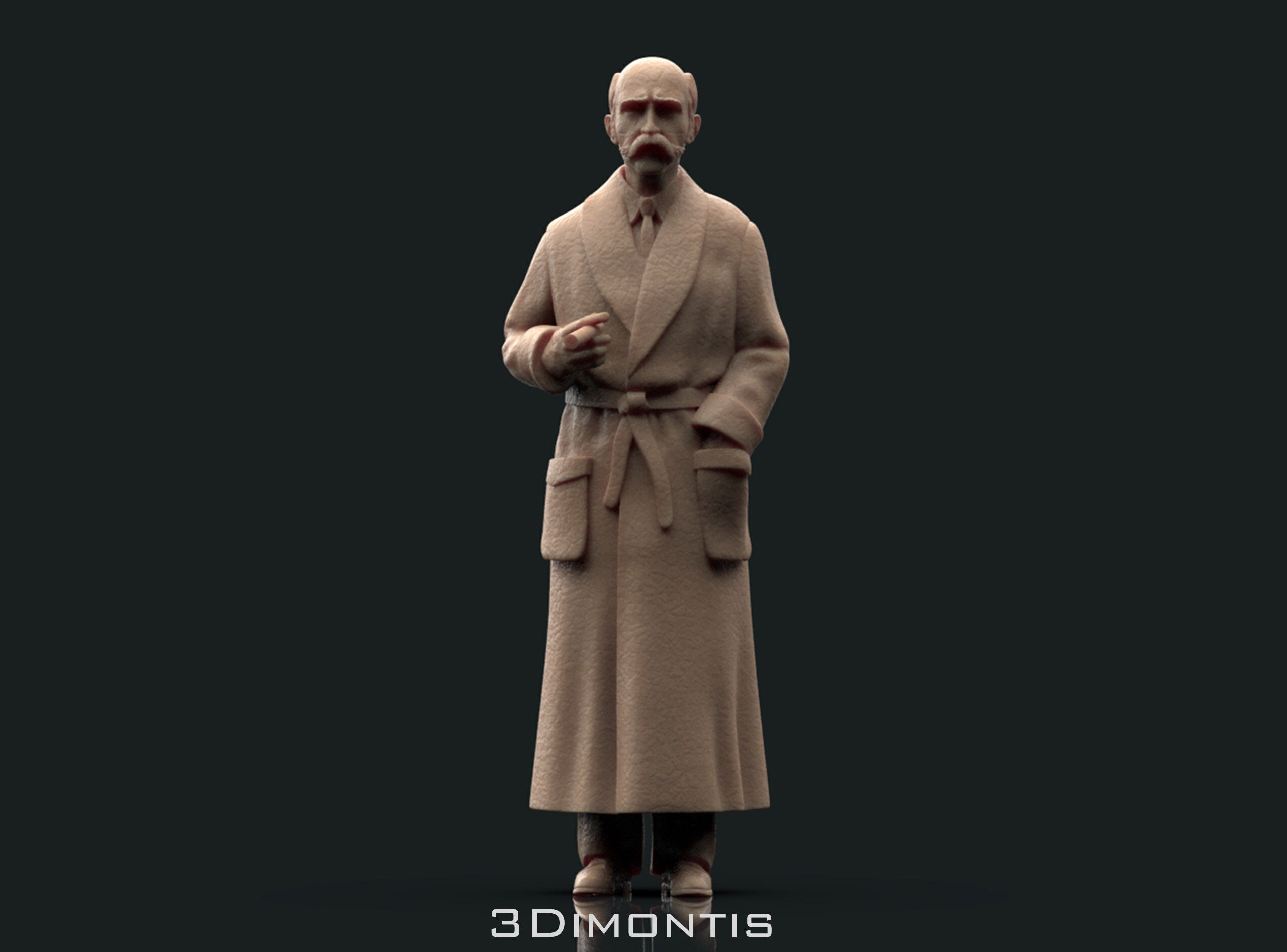 Man in a dressing gown 3D print model_7