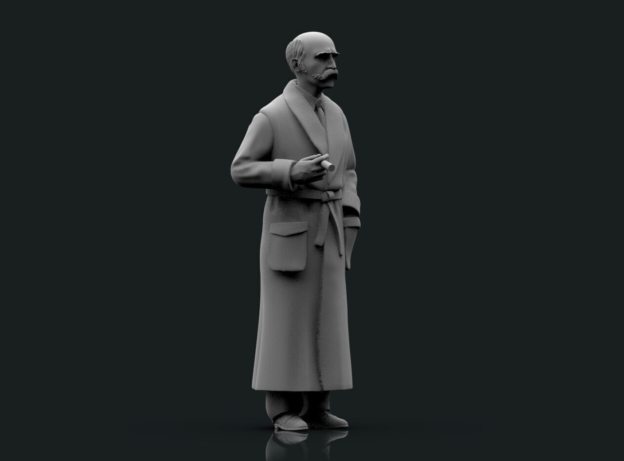 Man in a dressing gown 3D print model_32