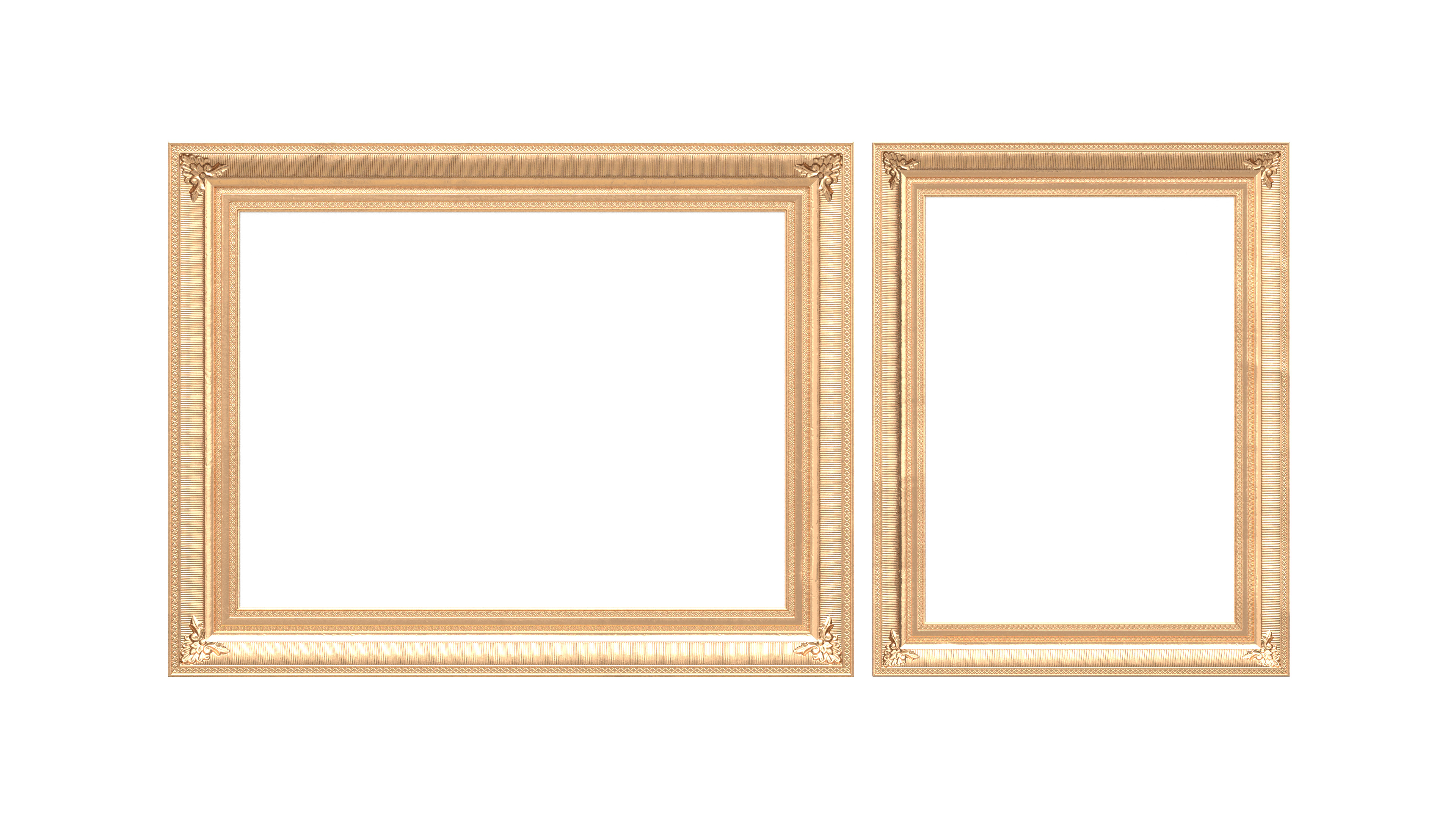 Classic Photo and Mirror Frame Set Low-poly 3D model_5