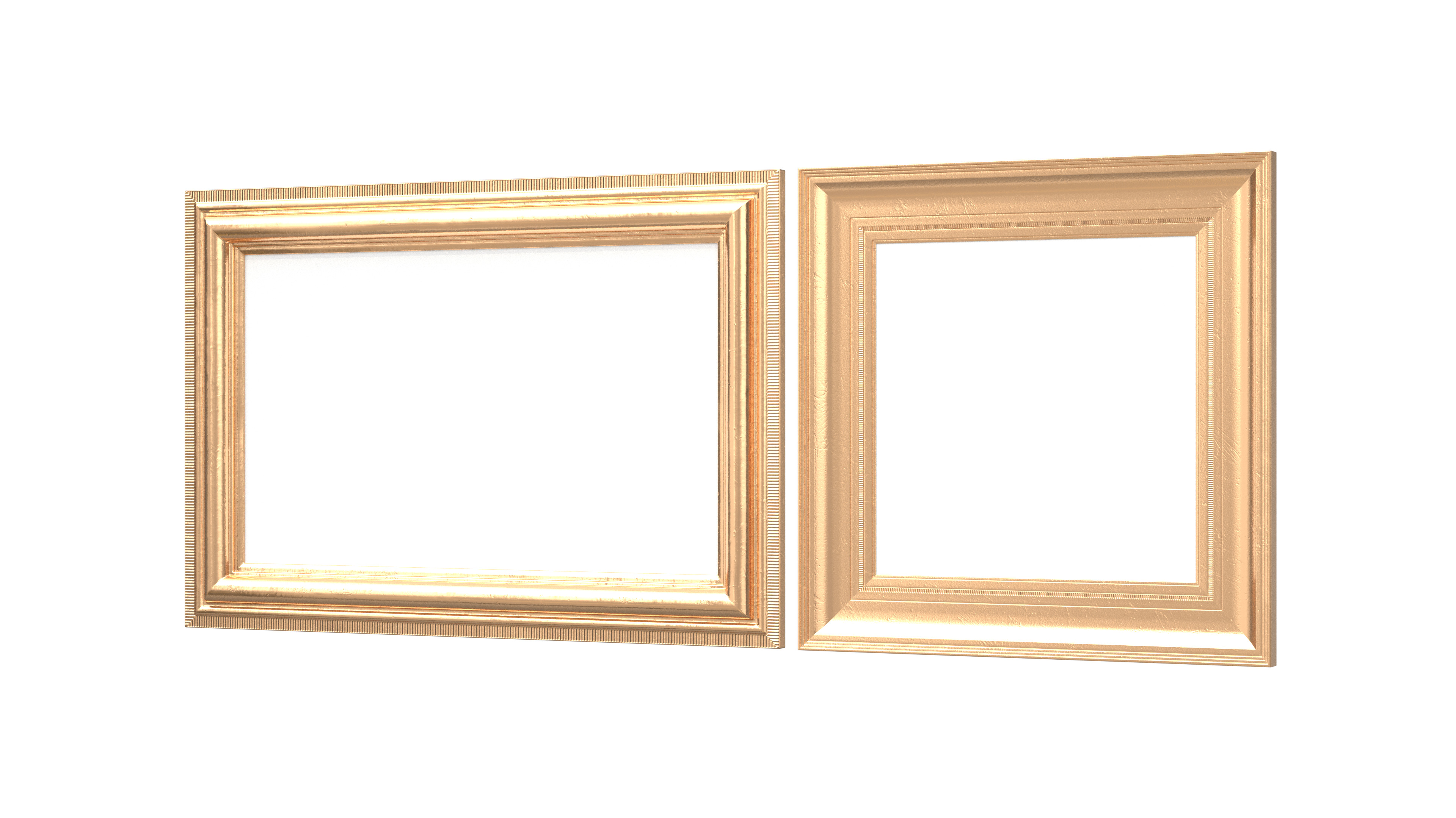 Classic Photo and Mirror Frame Set Low-poly 3D model_6