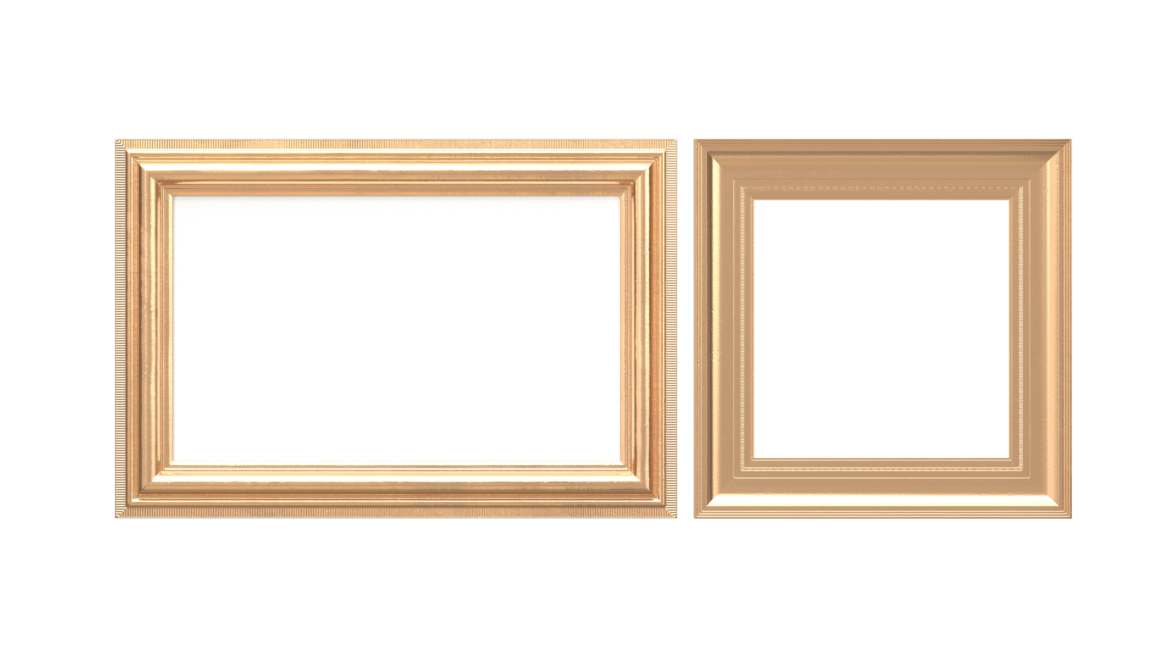 Classic Photo and Mirror Frame Set Low-poly 3D model_7