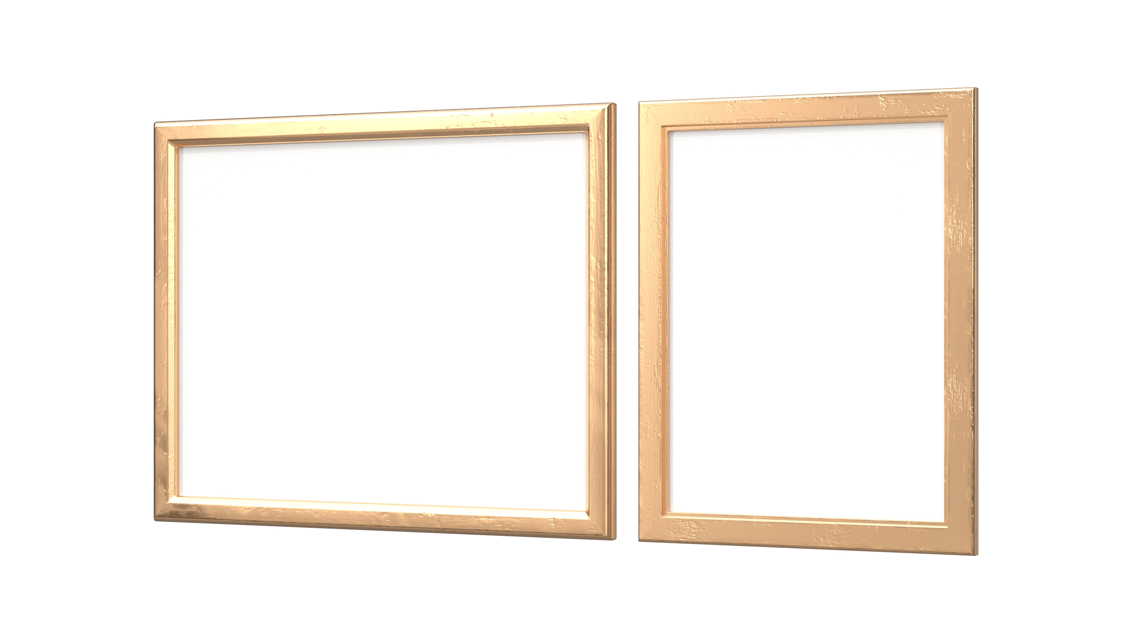 Classic Photo and Mirror Frame Set Low-poly 3D model_10