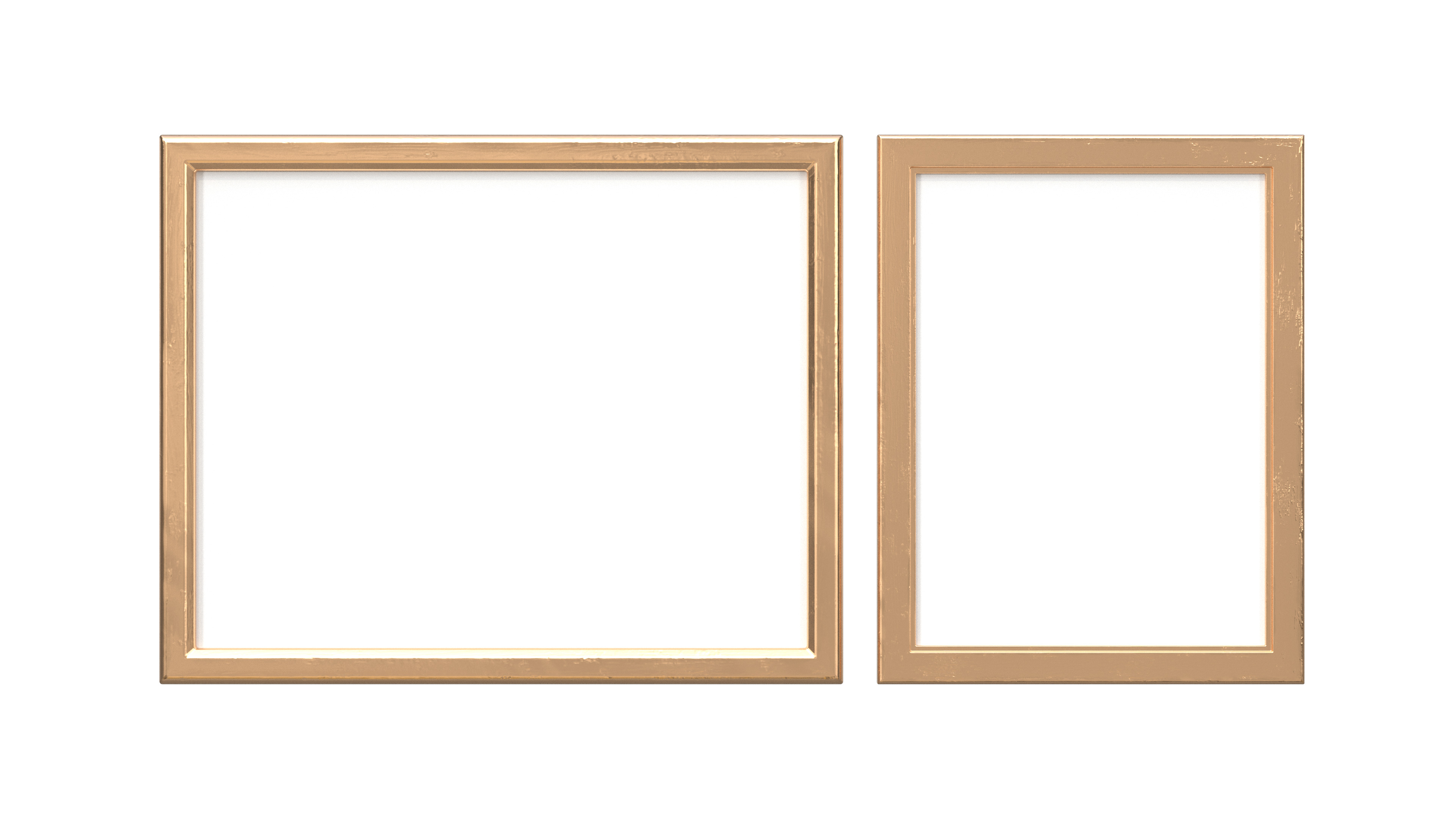 Classic Photo and Mirror Frame Set Low-poly 3D model_11