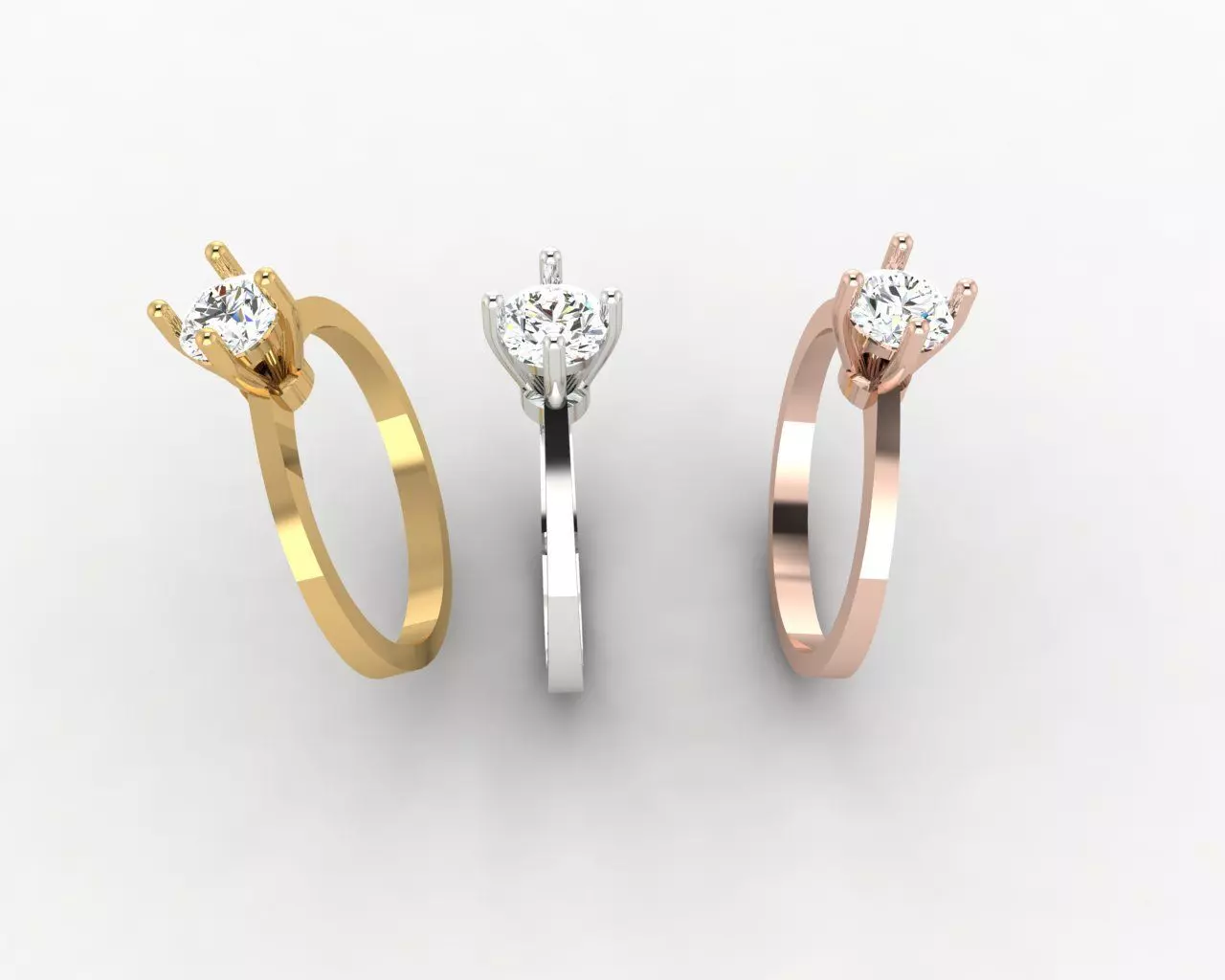 Solitaire Wedding Engagement Women Ring 3D print model 3D print model