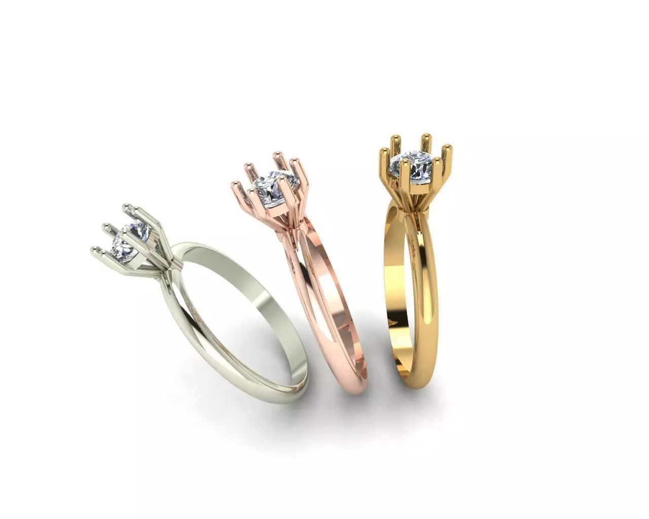 Solitaire Wedding Engagement Women Ring 3D print model 3D print model