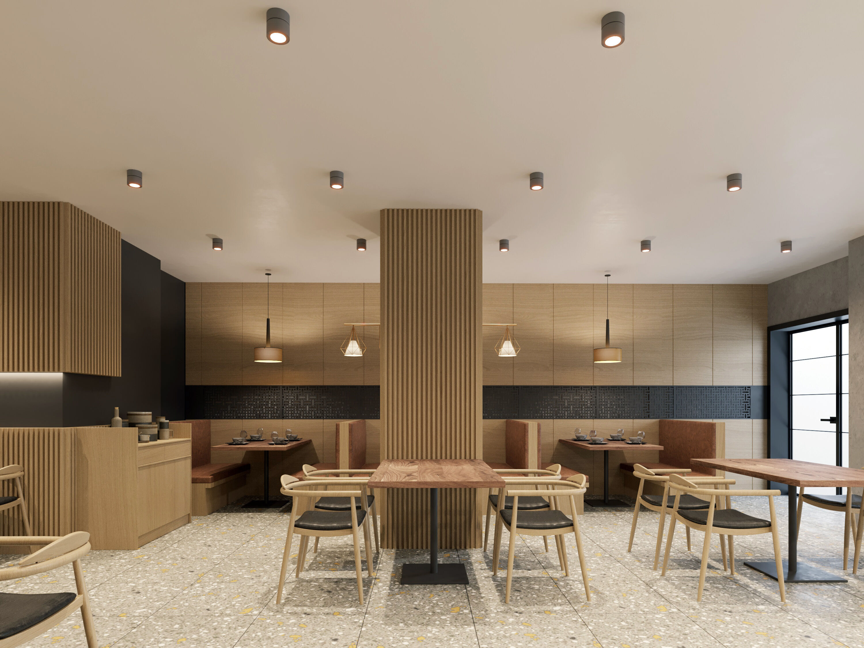 Fast Food Interior 3D Scene High-Quality Corona Render Ready 3D model_10