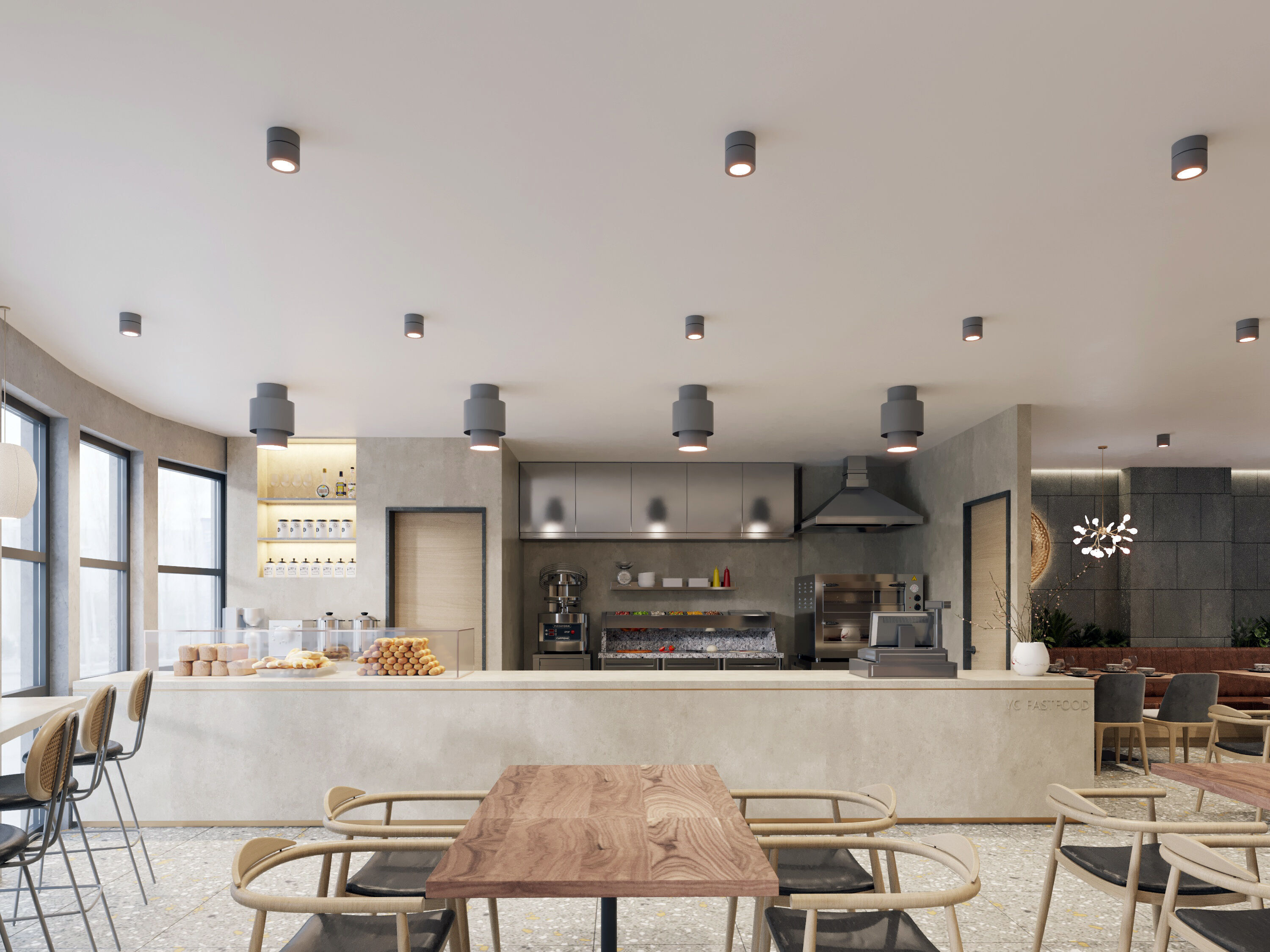 Fast Food Interior 3D Scene High-Quality Corona Render Ready 3D model_14