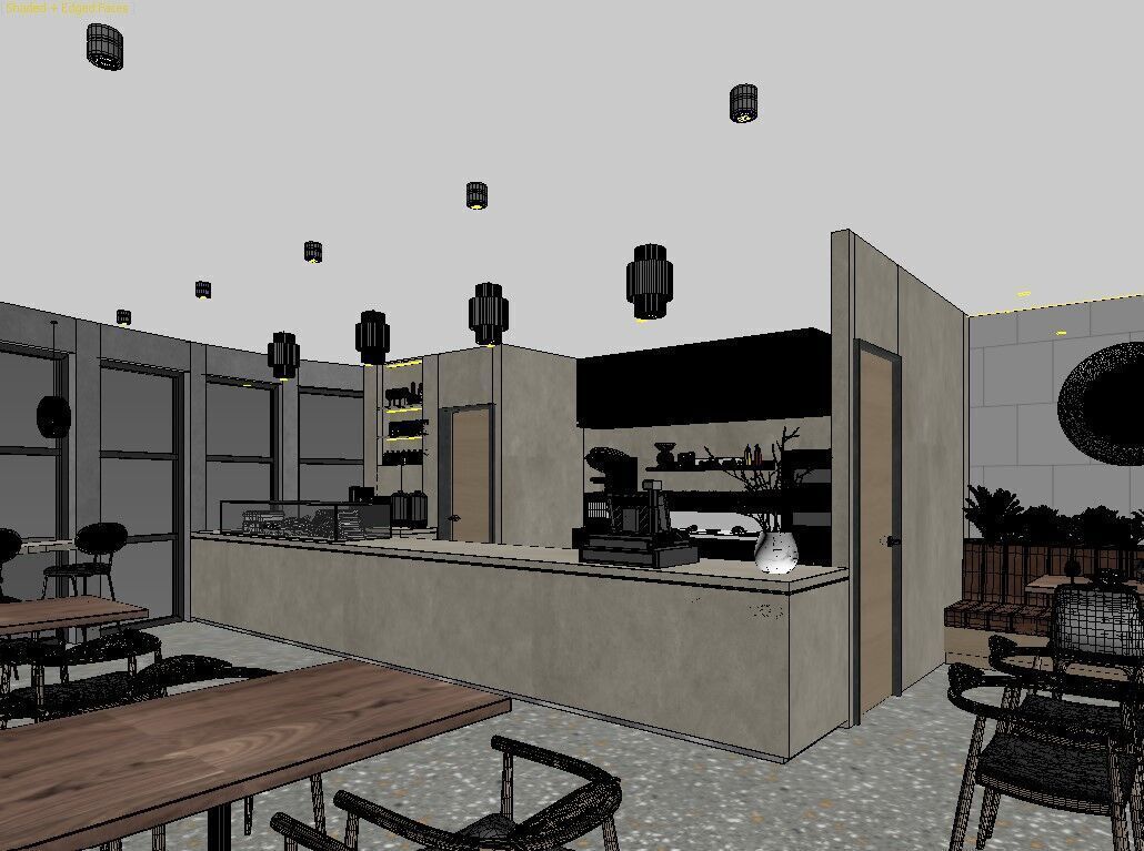 Fast Food Interior 3D Scene High-Quality Corona Render Ready 3D model_3