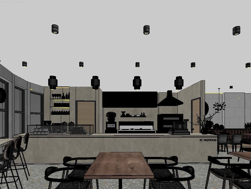 Fast Food Interior 3D Scene High-Quality Corona Render Ready 3D model_15