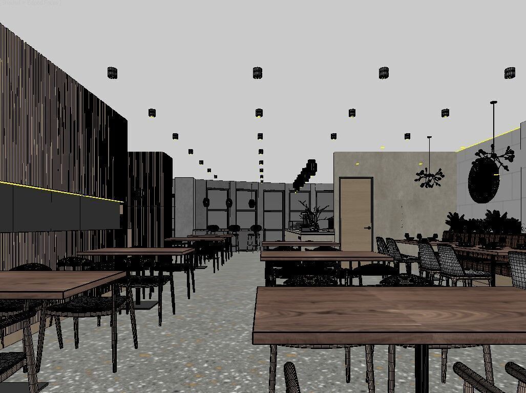 Fast Food Interior 3D Scene High-Quality Corona Render Ready 3D model_5