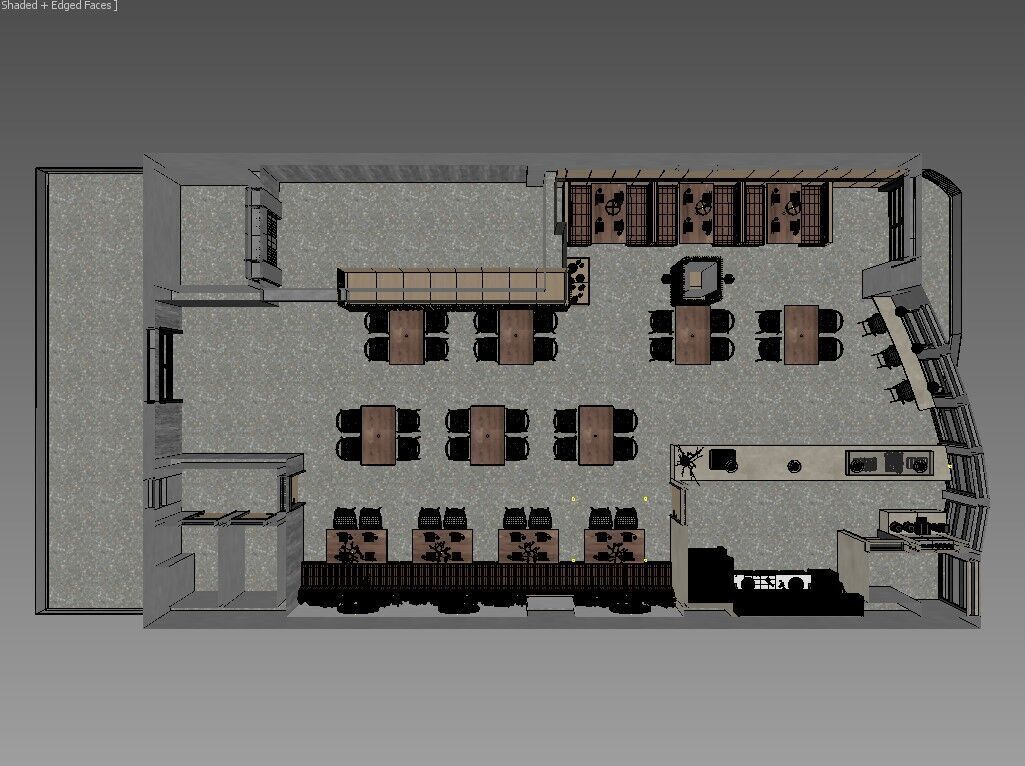 Fast Food Interior 3D Scene High-Quality Corona Render Ready 3D model_19