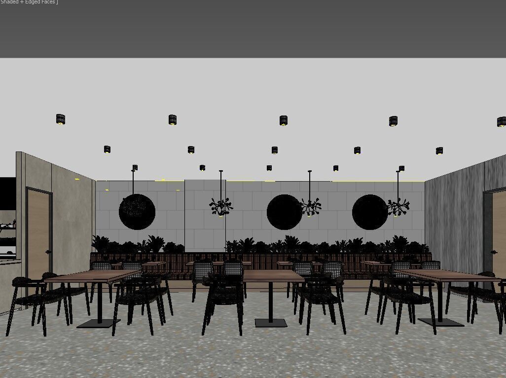 Fast Food Interior 3D Scene High-Quality Corona Render Ready 3D model_17