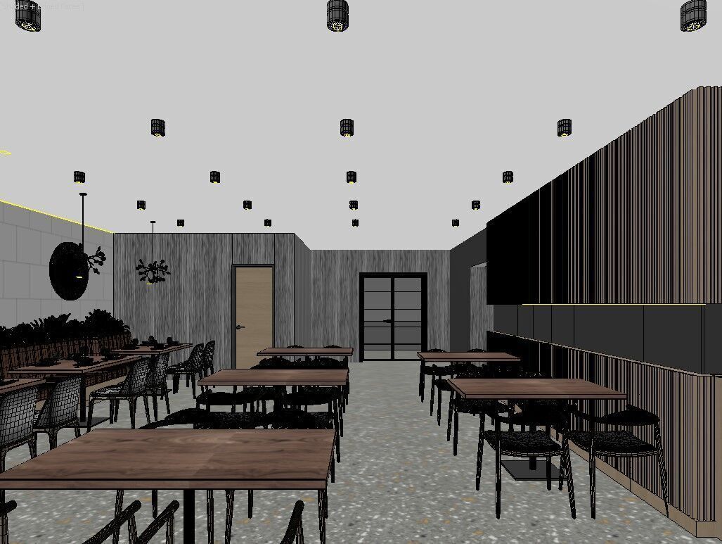 Fast Food Interior 3D Scene High-Quality Corona Render Ready 3D model_9