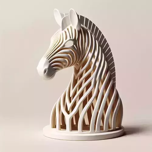618  Hollow   Zebra  with   Cutout Stripes   3D Model 3D print model