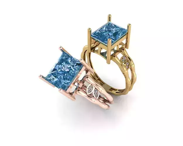 Solitaire Wedding Engagement Women Ring 3D print model