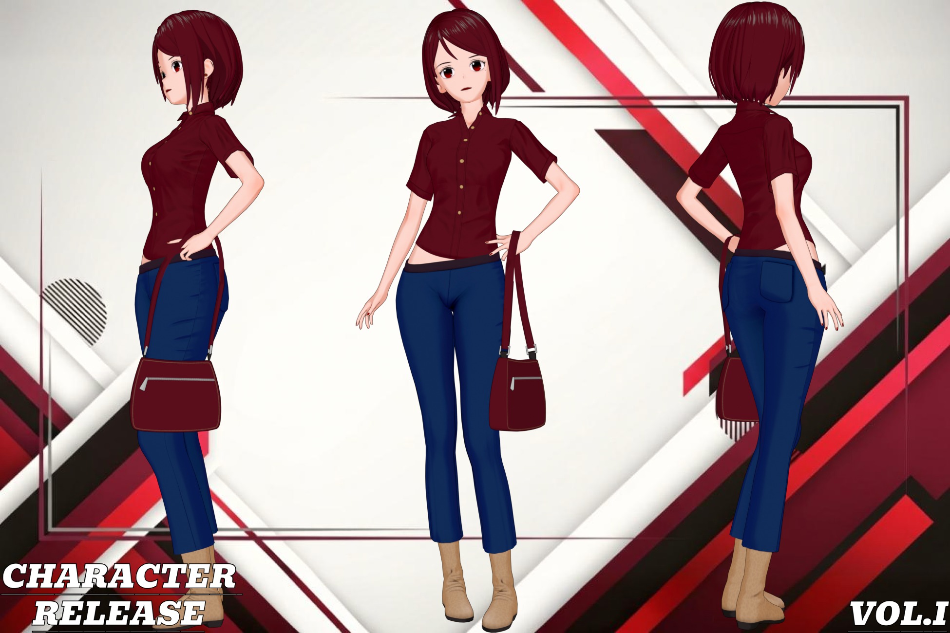 Anime Characters Pack Vol I 3D Model Collection_21