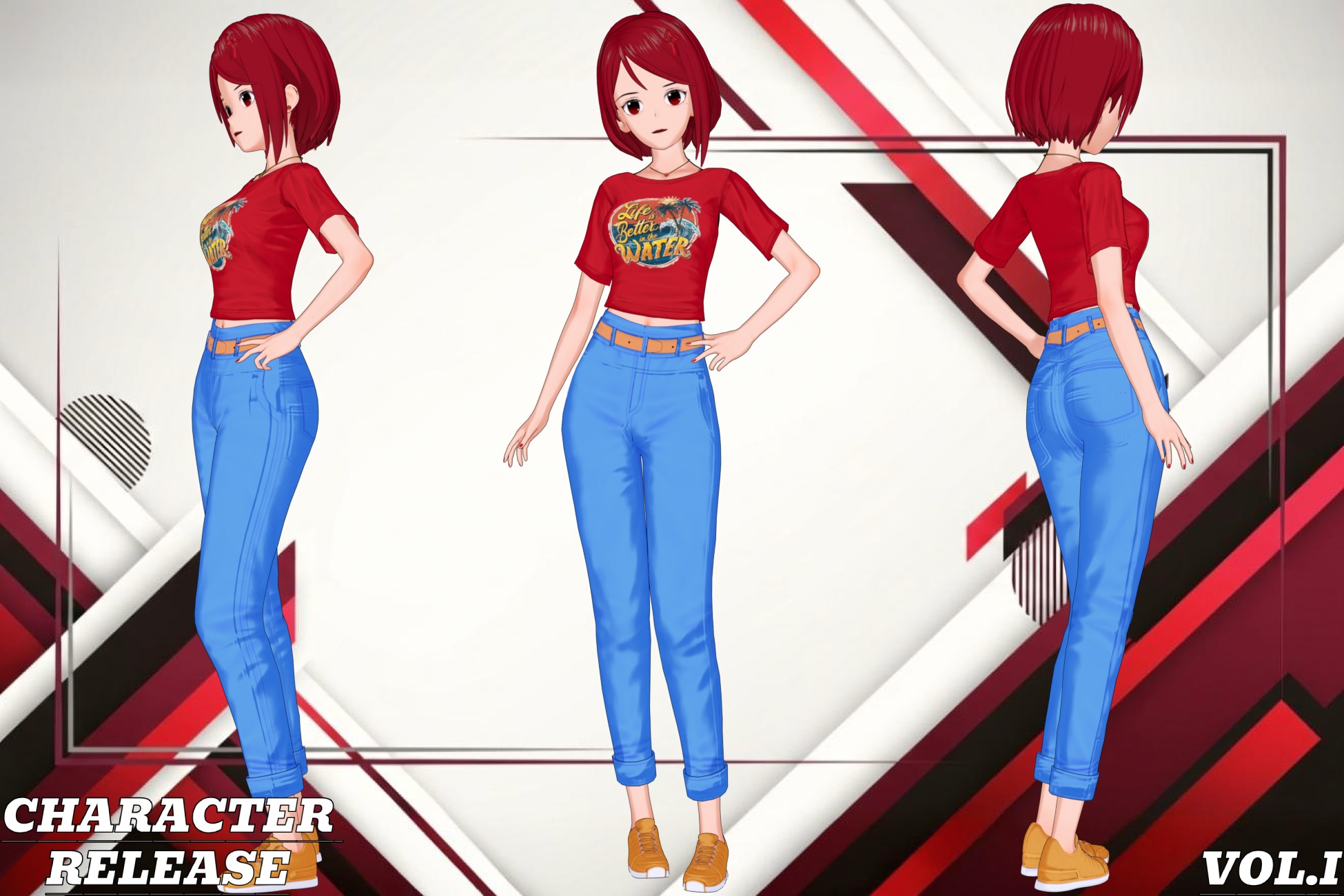 Anime Characters Pack Vol I 3D Model Collection_3