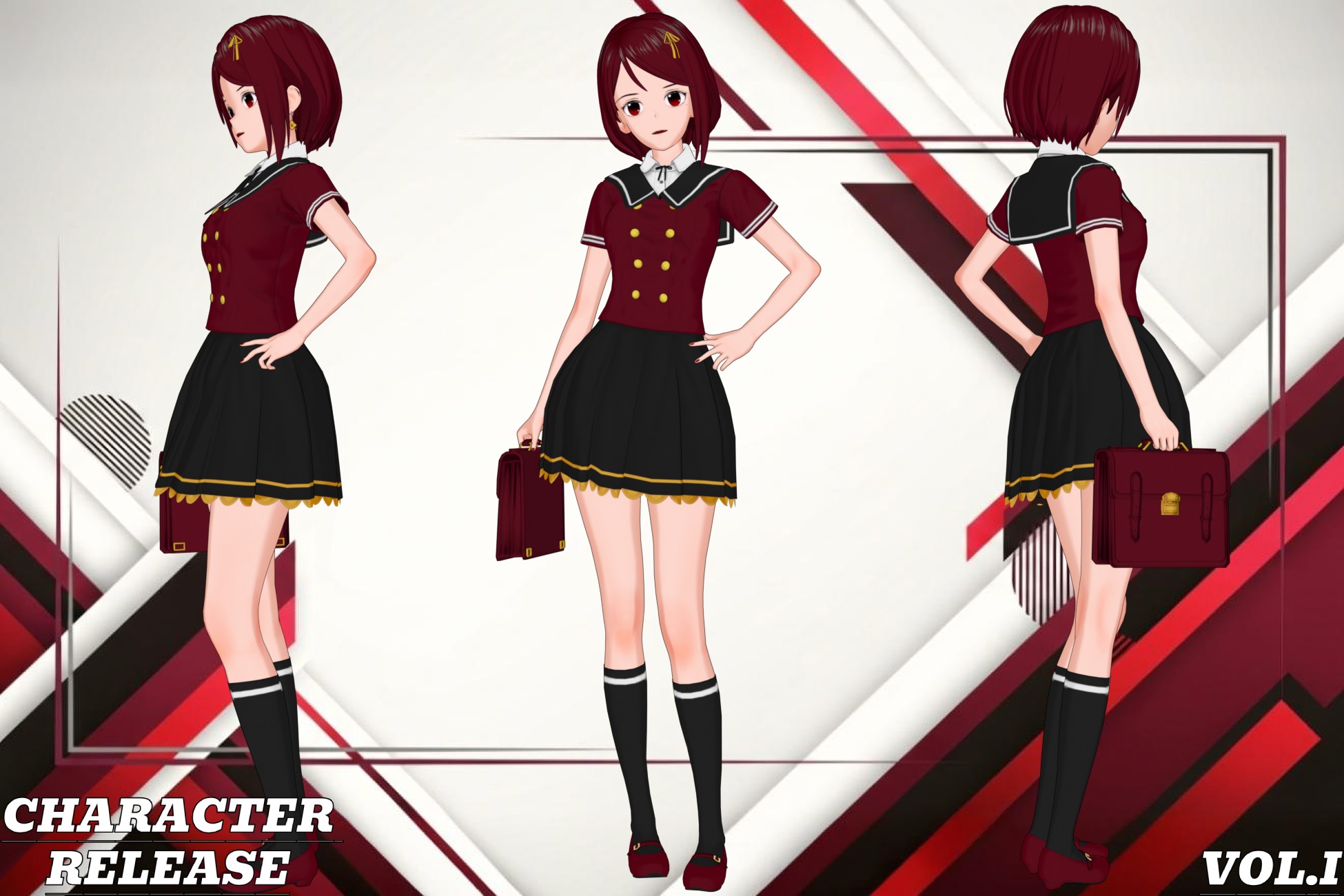 Anime Characters Pack Vol I 3D Model Collection_9