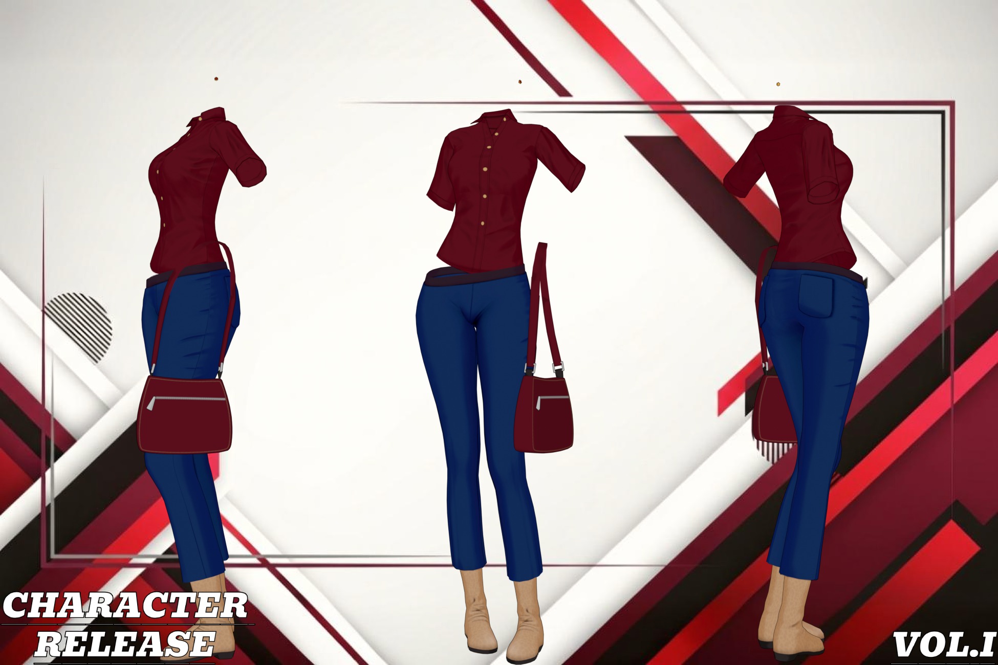 Anime Characters Pack Vol I 3D Model Collection_22