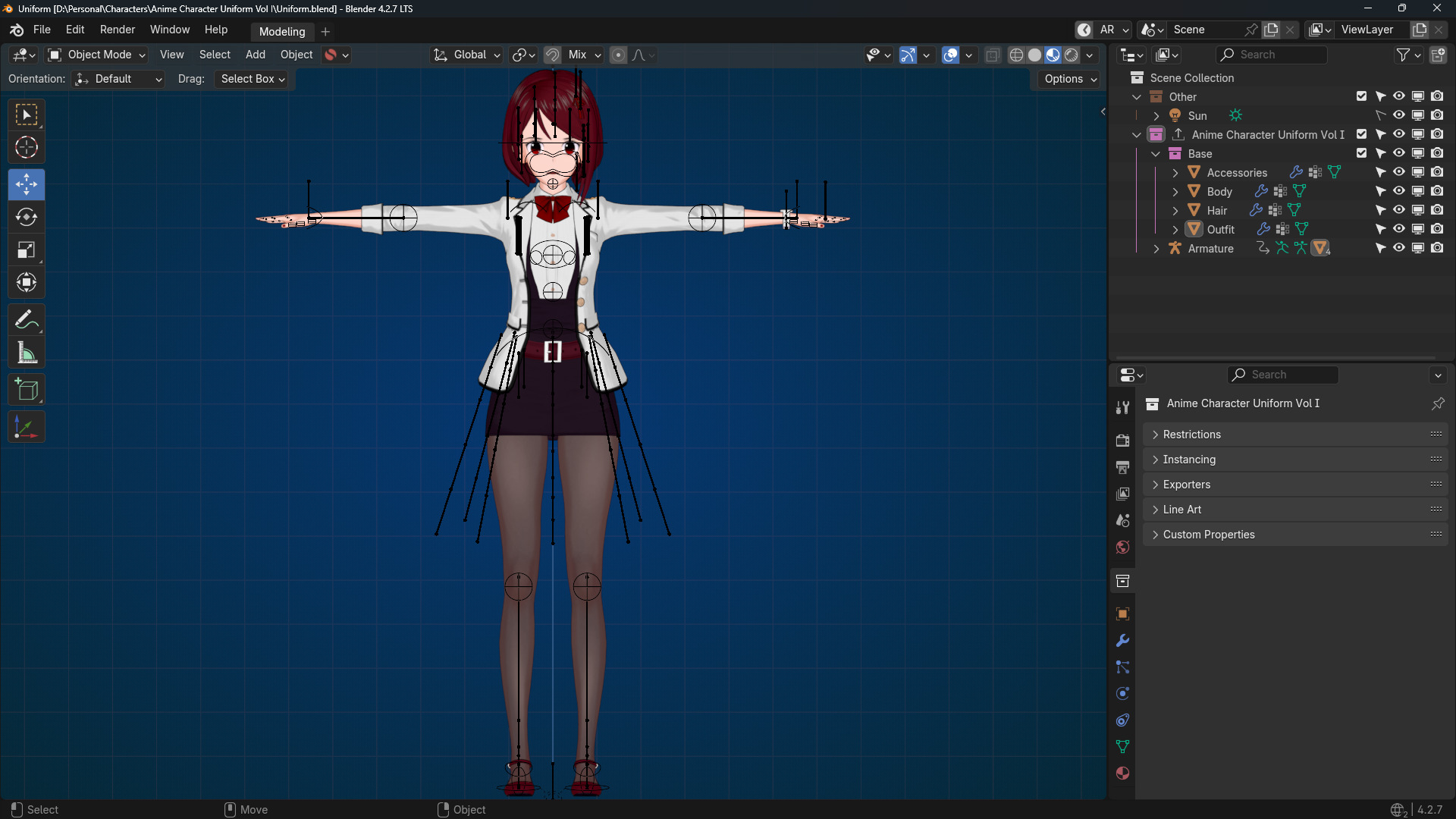 Anime Characters Pack Vol I 3D Model Collection_17