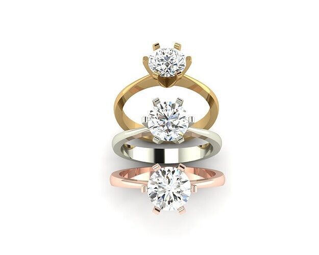 Solitaire Wedding Engagement Women Ring 3D print model 3D print model