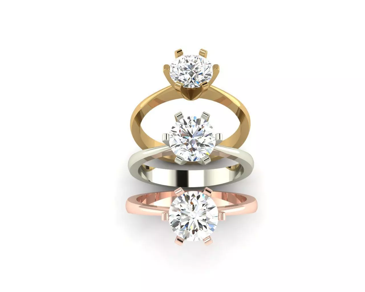 Solitaire Wedding Engagement Women Ring 3D print model 3D print model