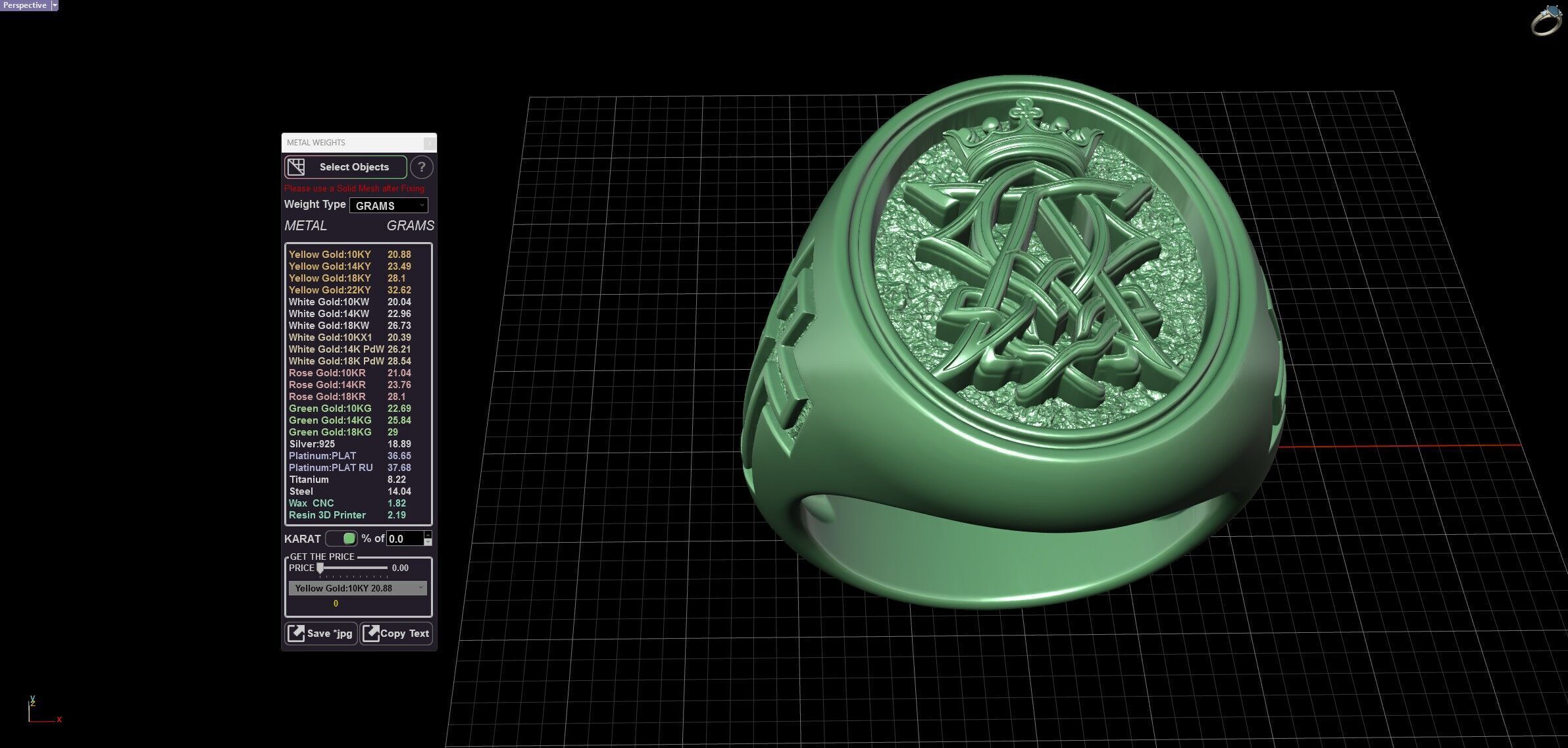 Alpha Omega Crown Christian Symbol Cross Ring  3D print model_13