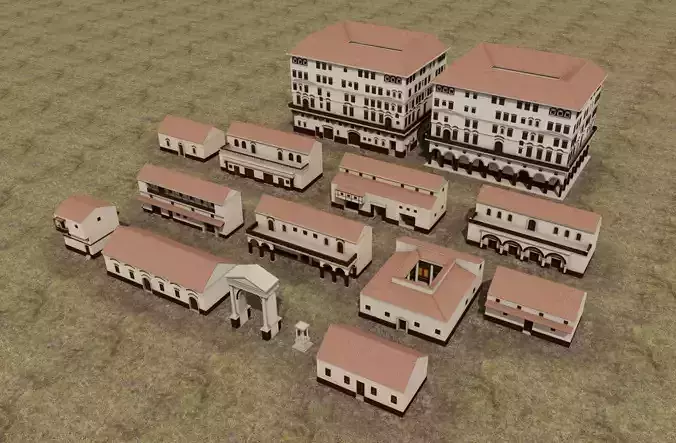 Ancient Rome Houses Pack 3D model
