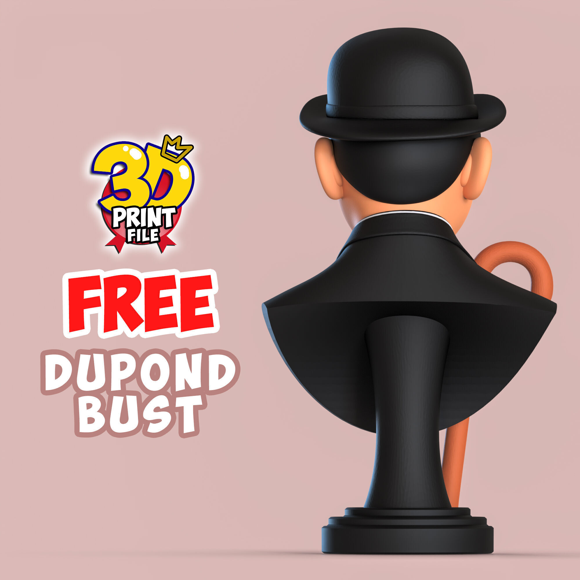 FREE Thompson Dupond 3d bust model Free size Free 3D print model_4