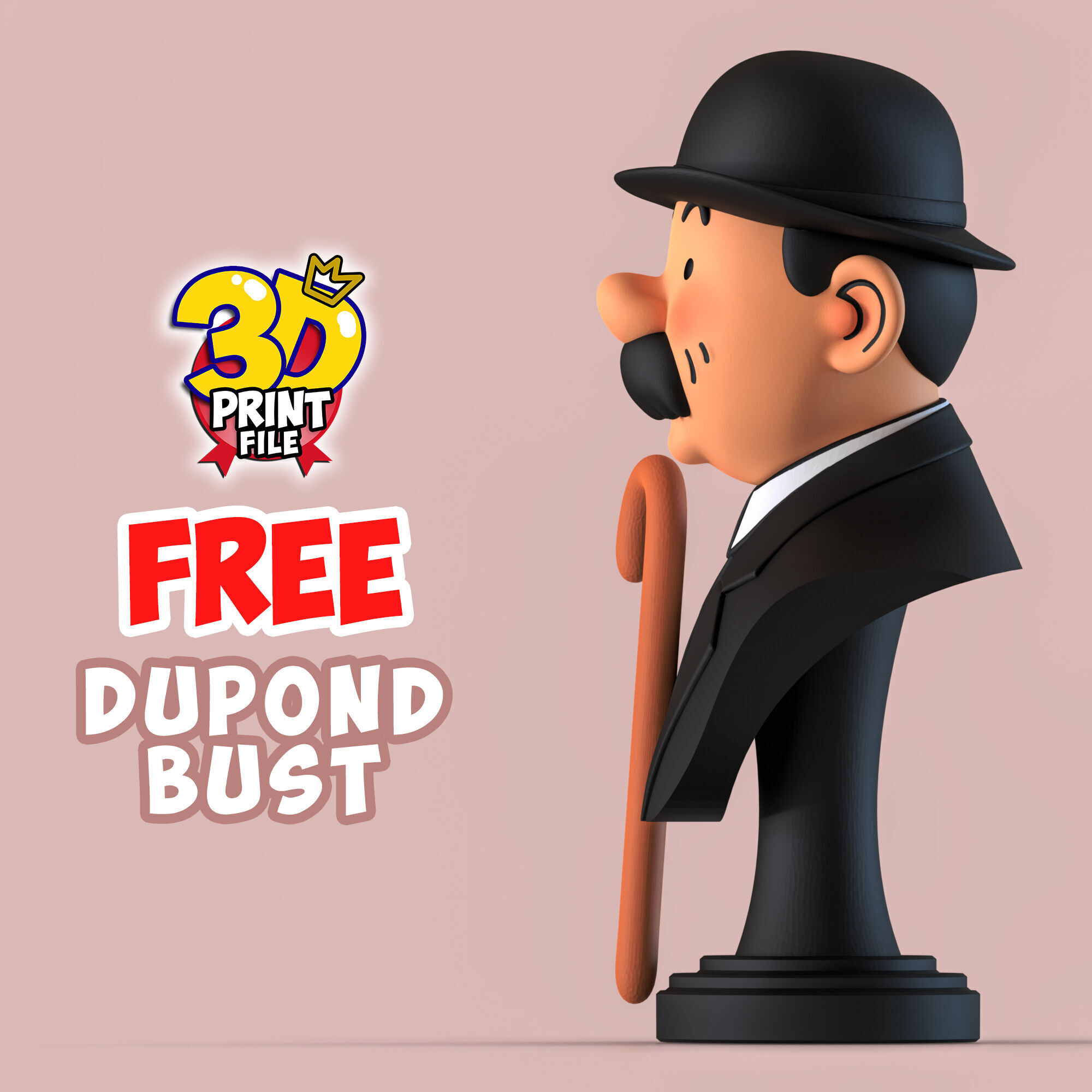 FREE Thompson Dupond 3d bust model Free size Free 3D print model_10