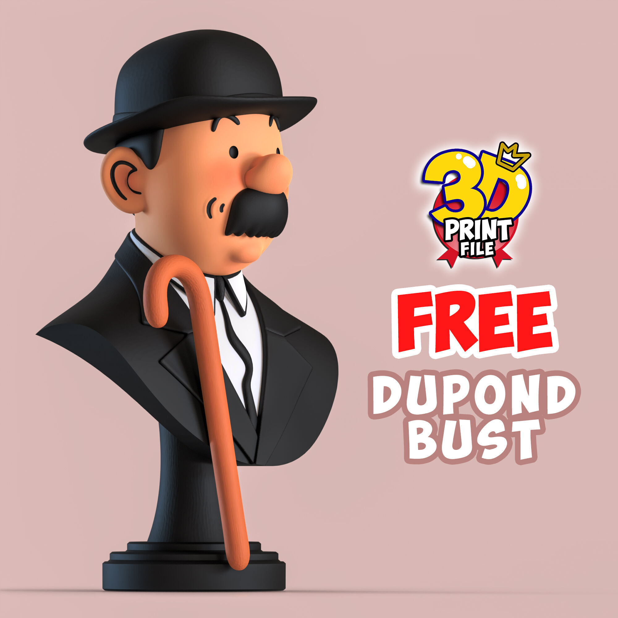 FREE Thompson Dupond 3d bust model Free size Free 3D print model_2