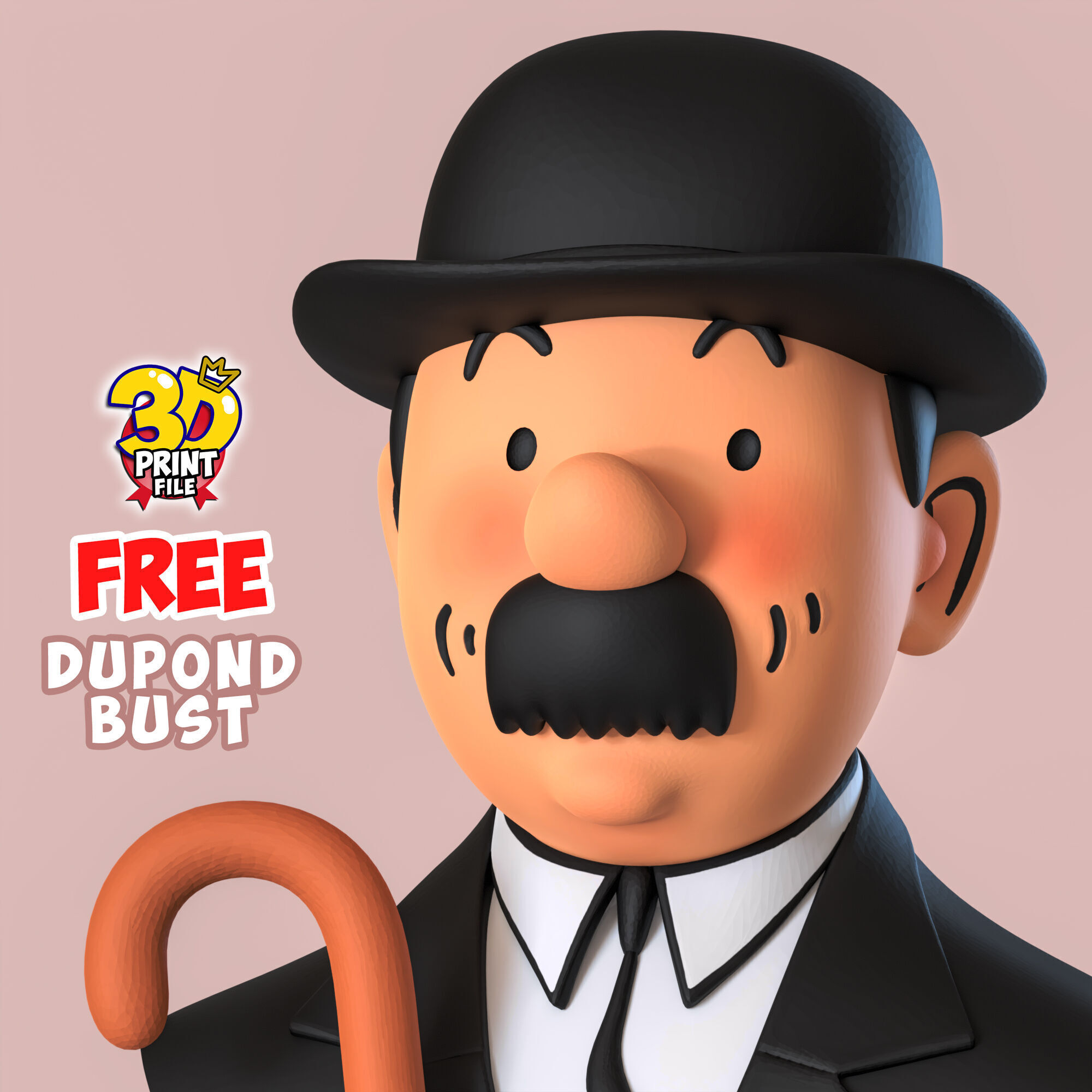 FREE Thompson Dupond 3d bust model Free size Free 3D print model_9