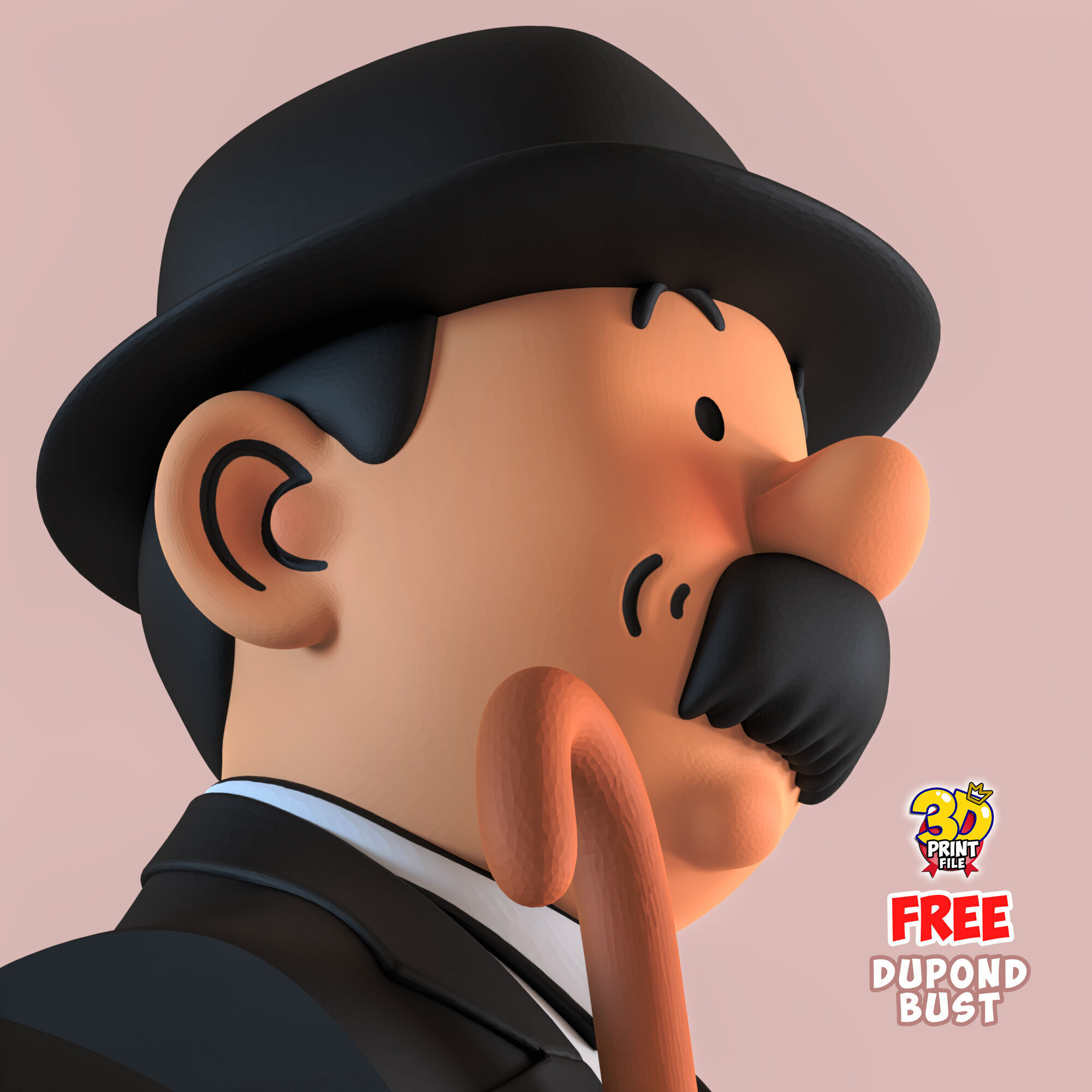 FREE Thompson Dupond 3d bust model Free size Free 3D print model_6