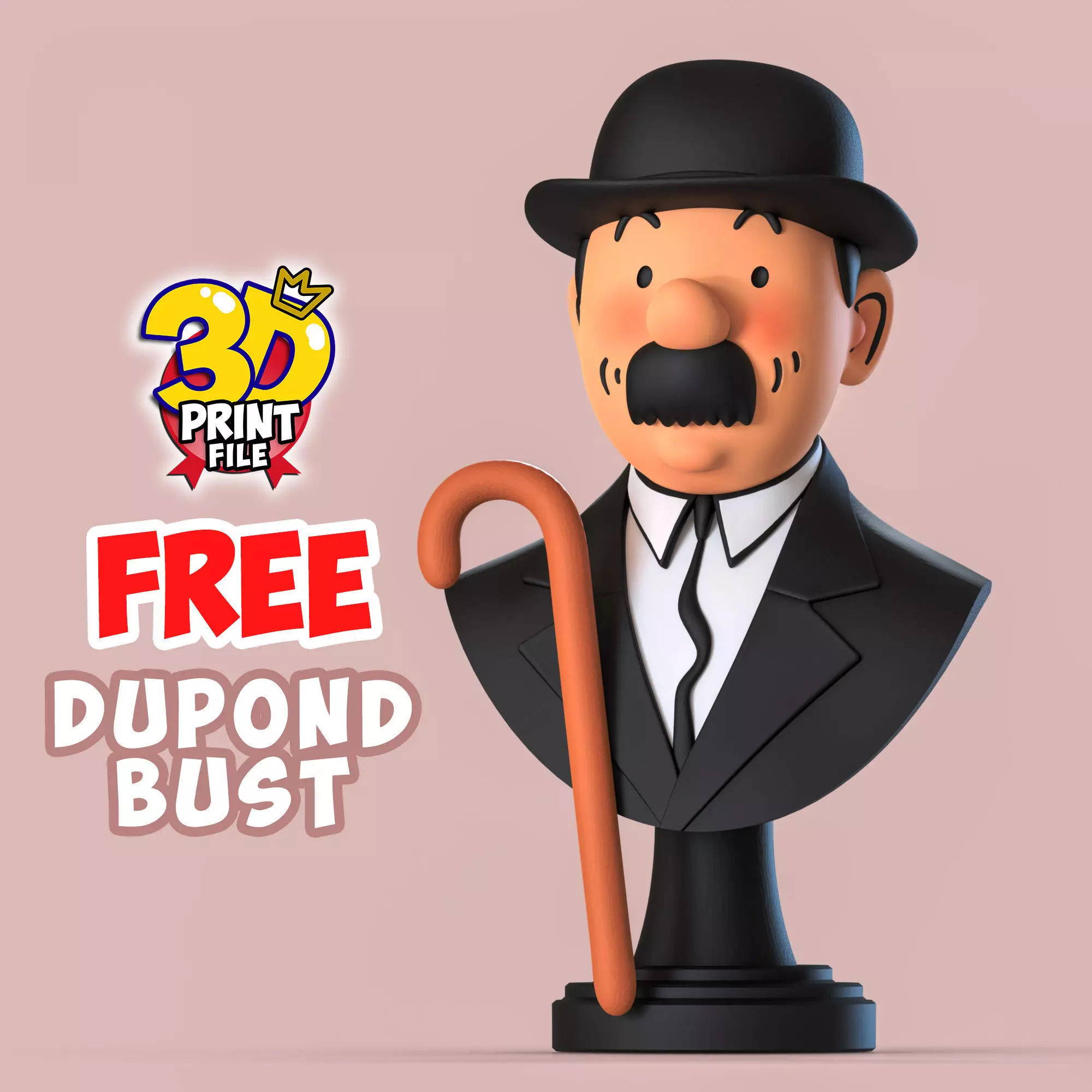 FREE Thompson Dupond 3d bust model Free size Free 3D print model_0