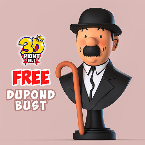 FREE Thompson Dupond 3d bust model Free size  Free 3D print model
