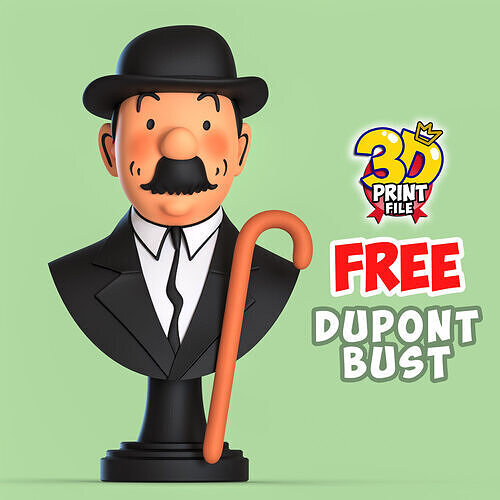 FREE Thomson Dupont 3d bust model Free size  Free 3D print model