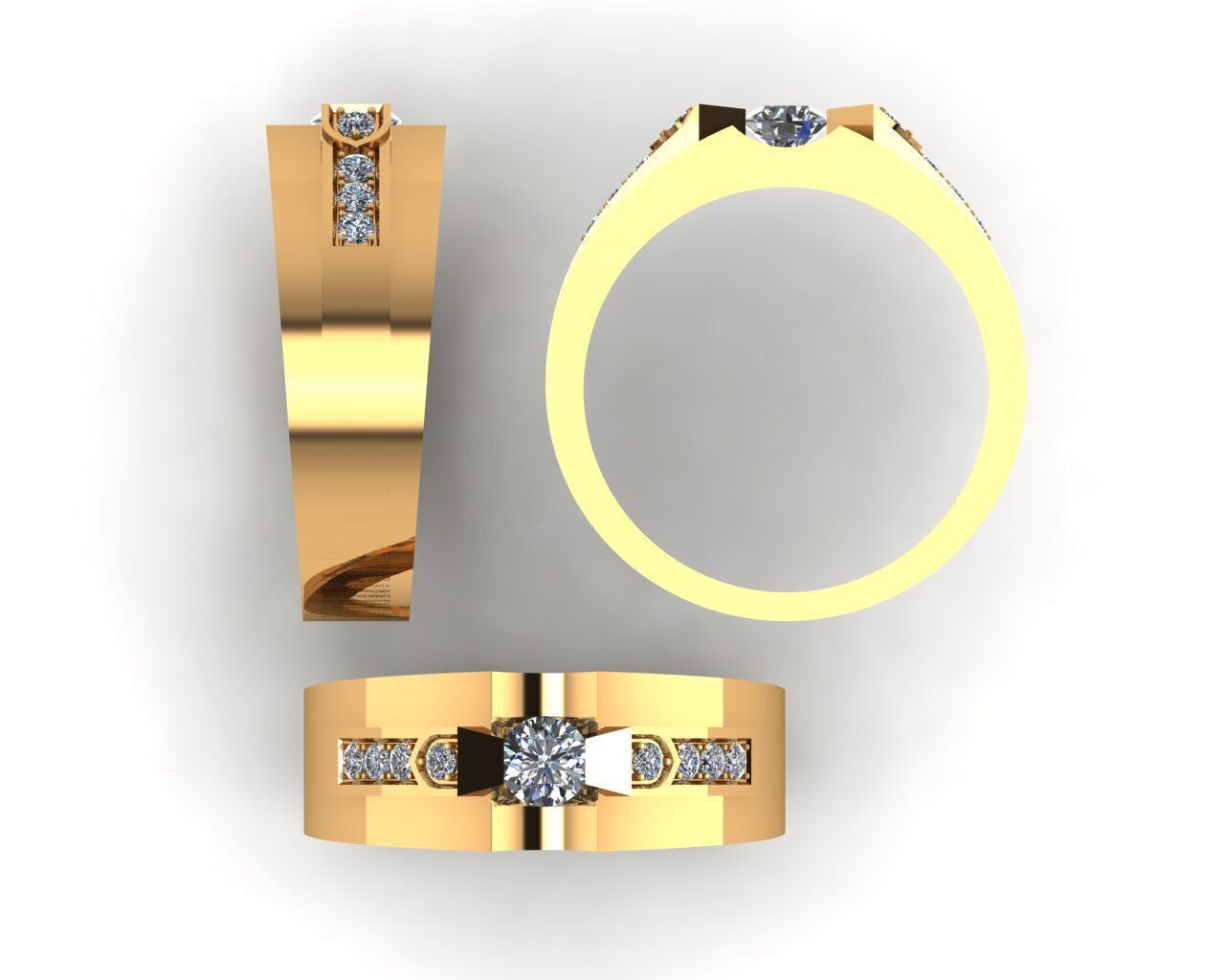 Stylish 3D Ring Model for Jewelry Making Code R13 3D print model_5