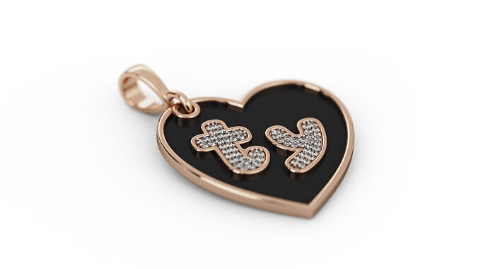 Thank you Diamond  Heart Pendant 3D print model