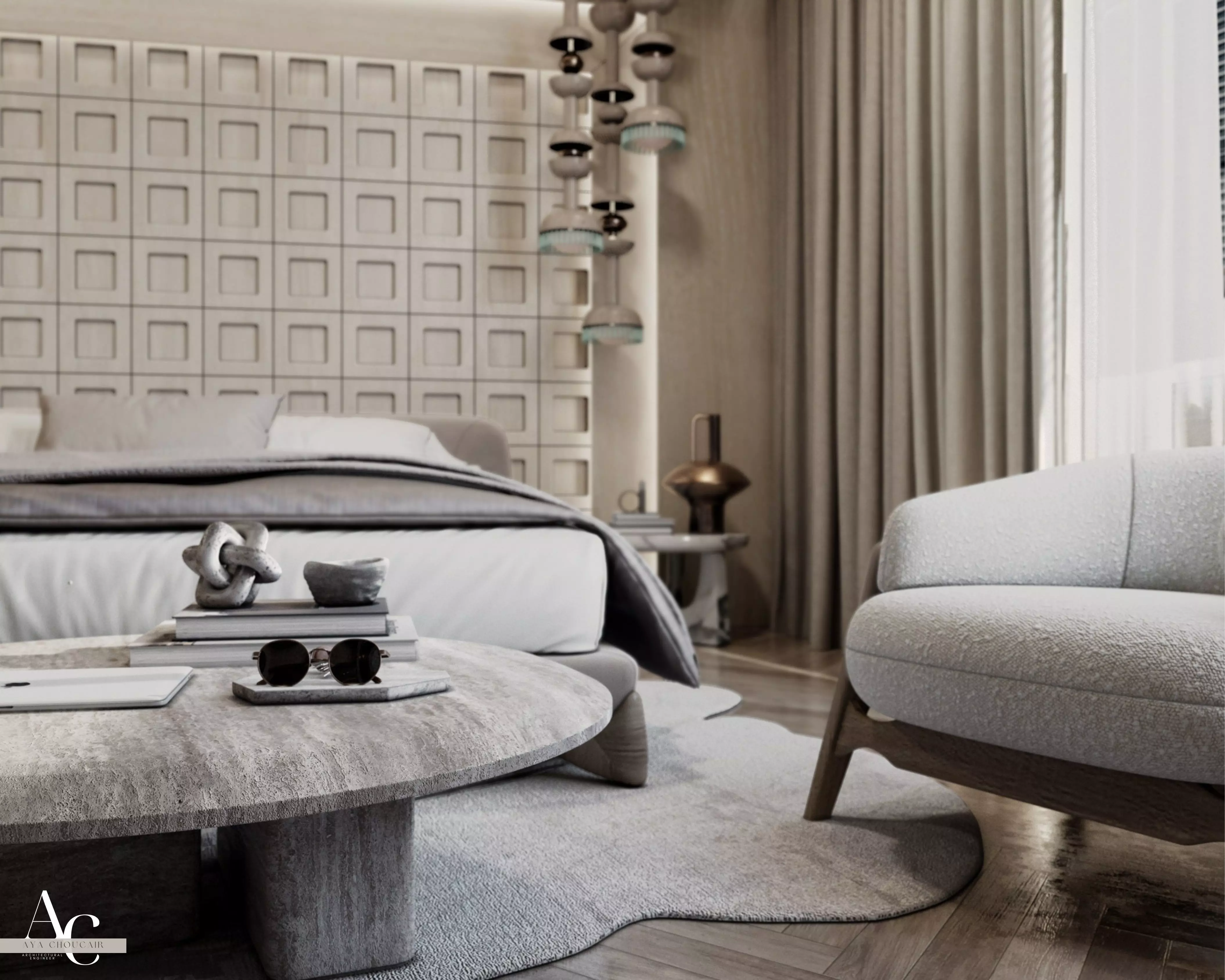 Master bedroom interior design 3D model_4