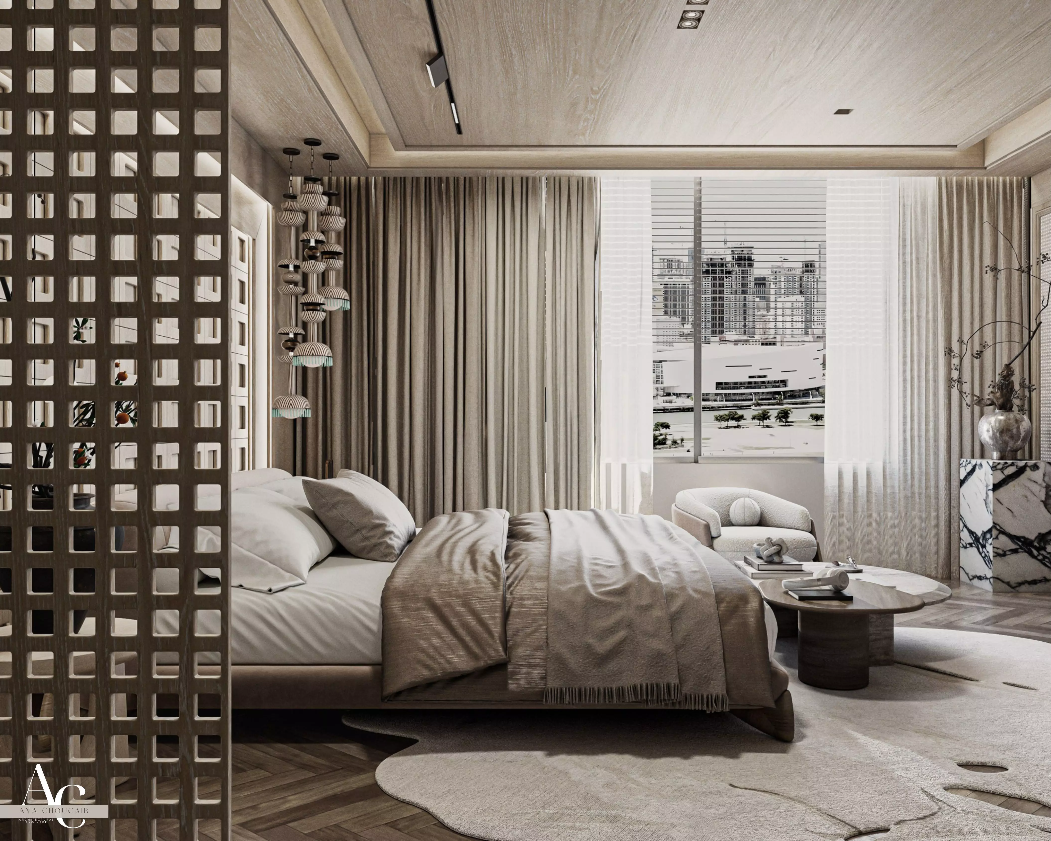 Master bedroom interior design 3D model_5