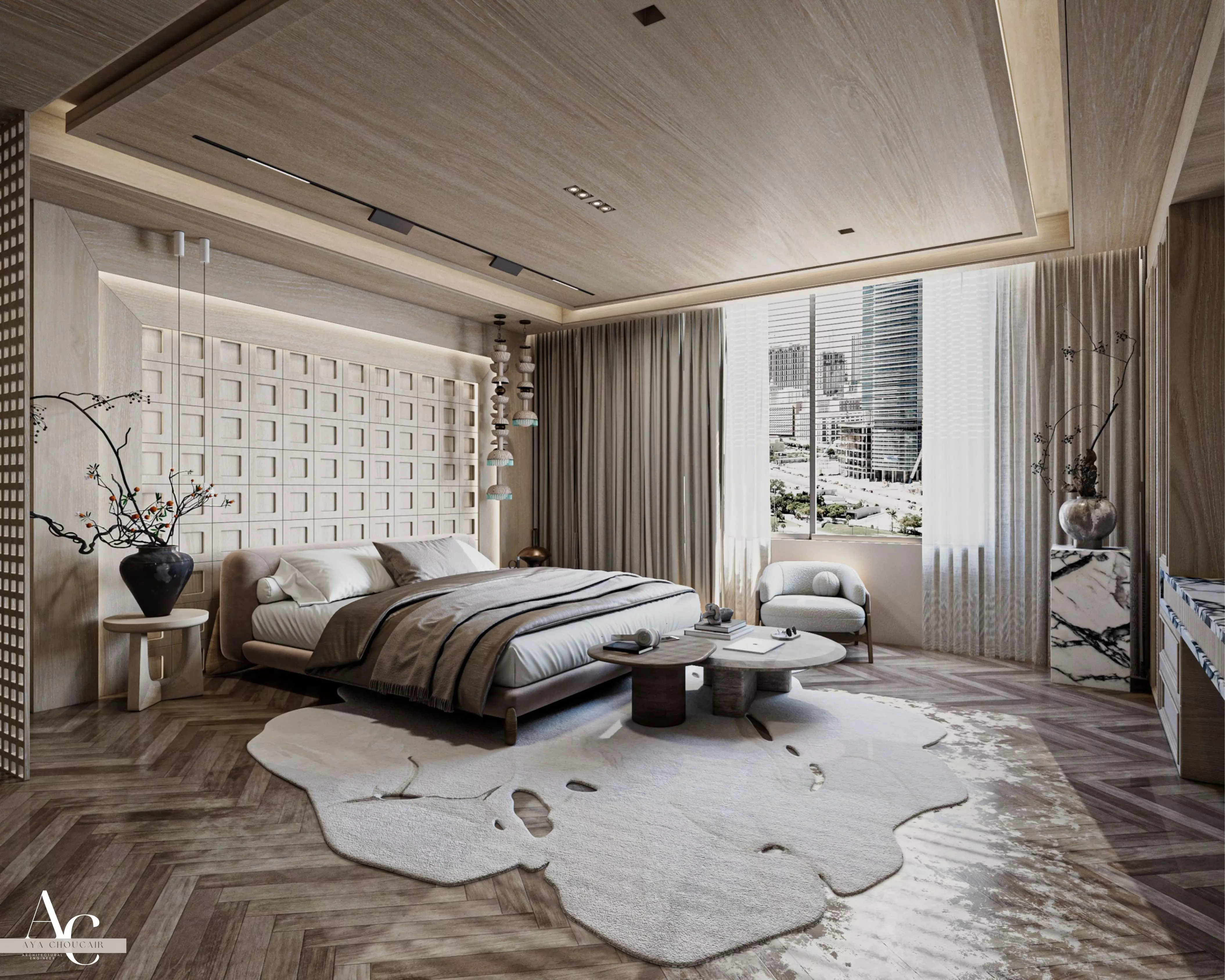 Master bedroom interior design 3D model_2