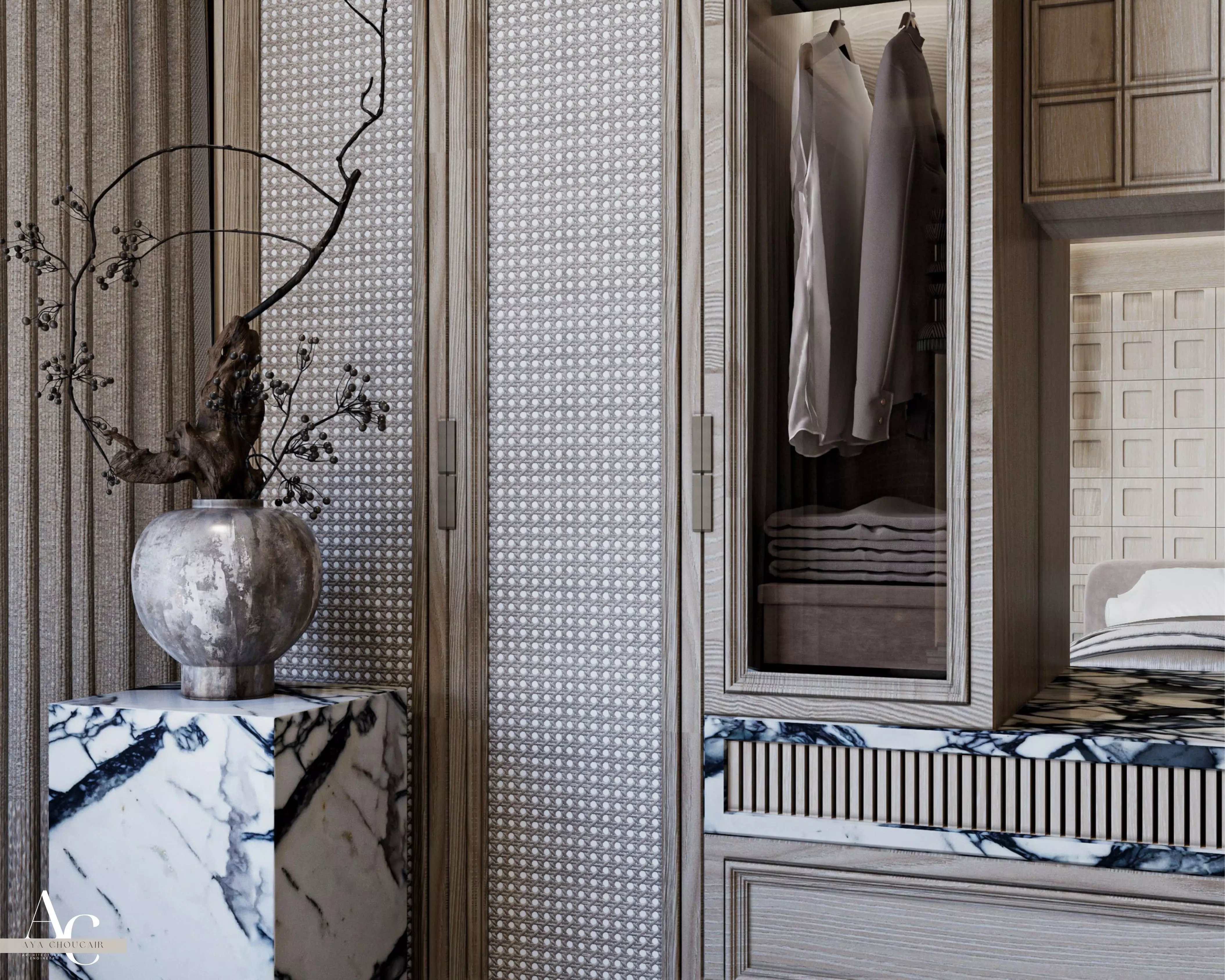 Master bedroom interior design 3D model_3