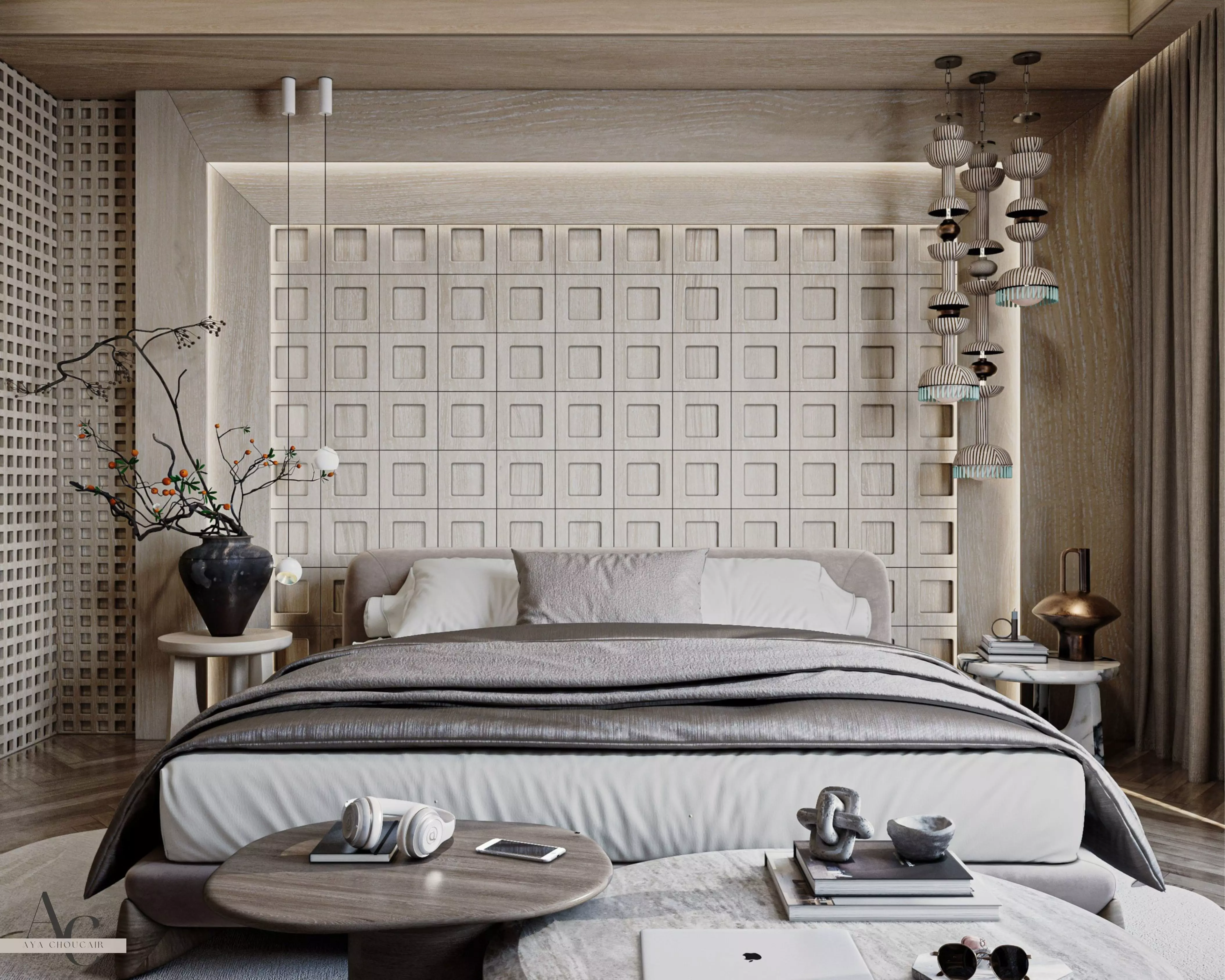 Master bedroom interior design 3D model_1