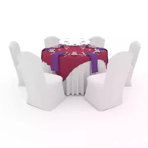 Banquet Table and Chair 32 3D model